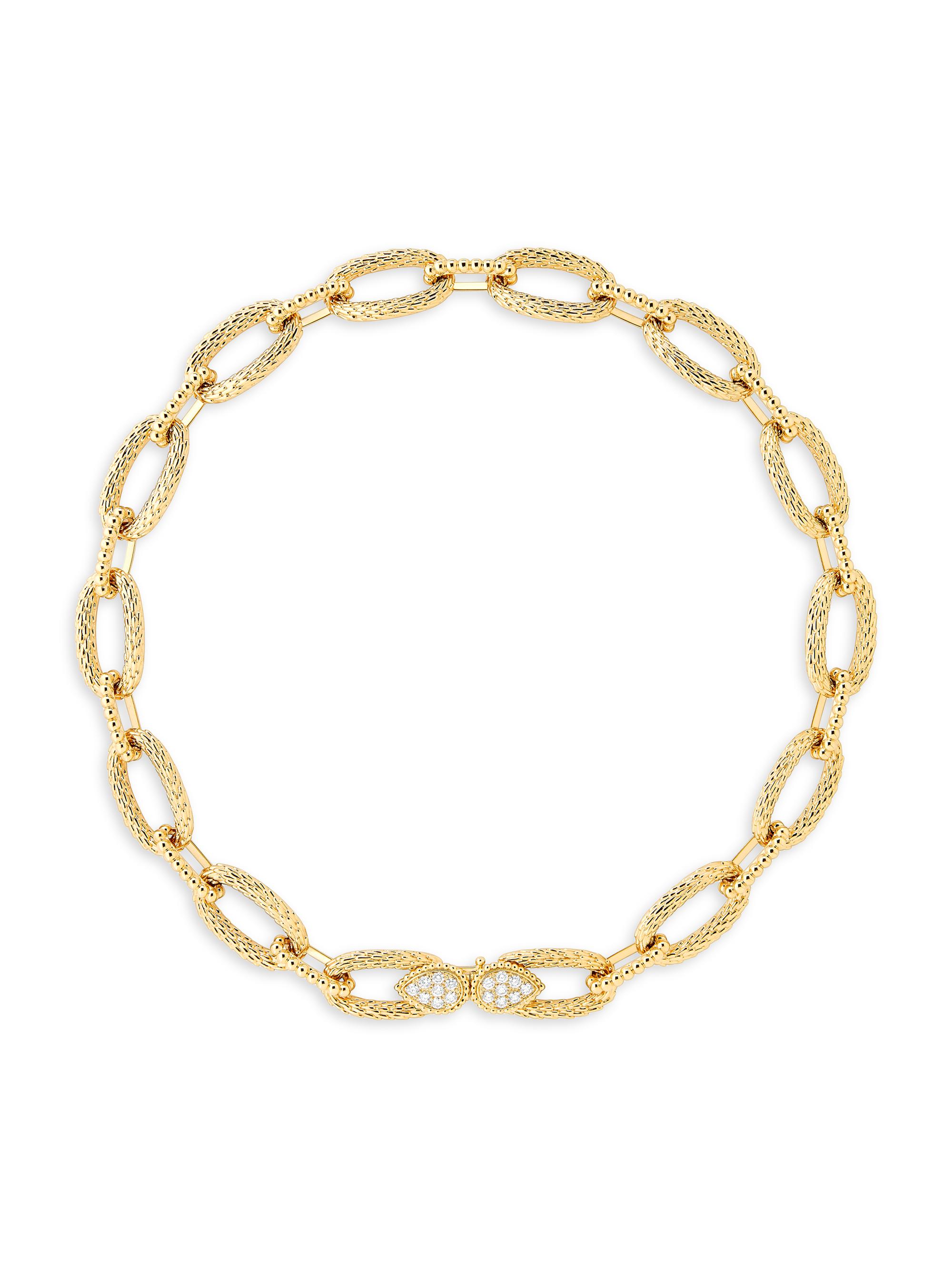 Boucheron Women's Serpent Bohème Vintage 18K Yellow Gold & 0.64 TCW Diamond Oval-Link Chain Necklace - Yellow Gold