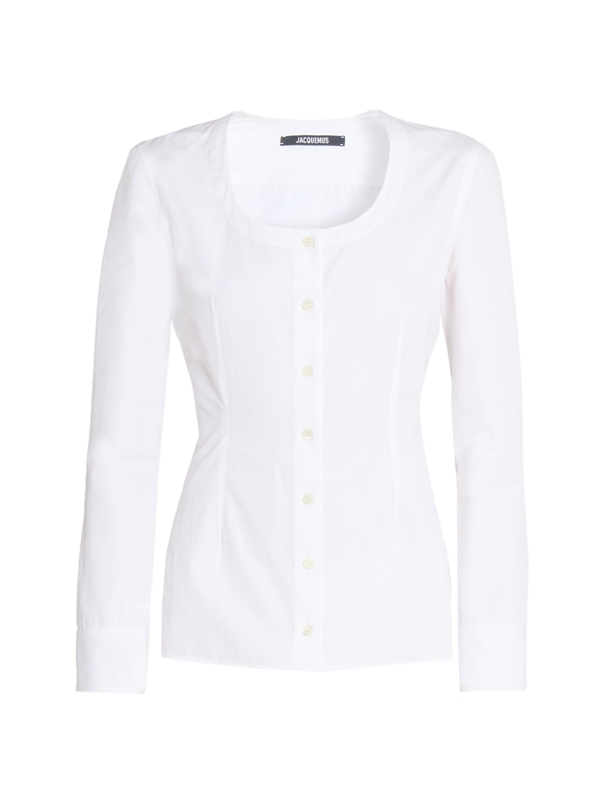 Jacquemus Women's Tore Cotton Button-Front Shirt - White