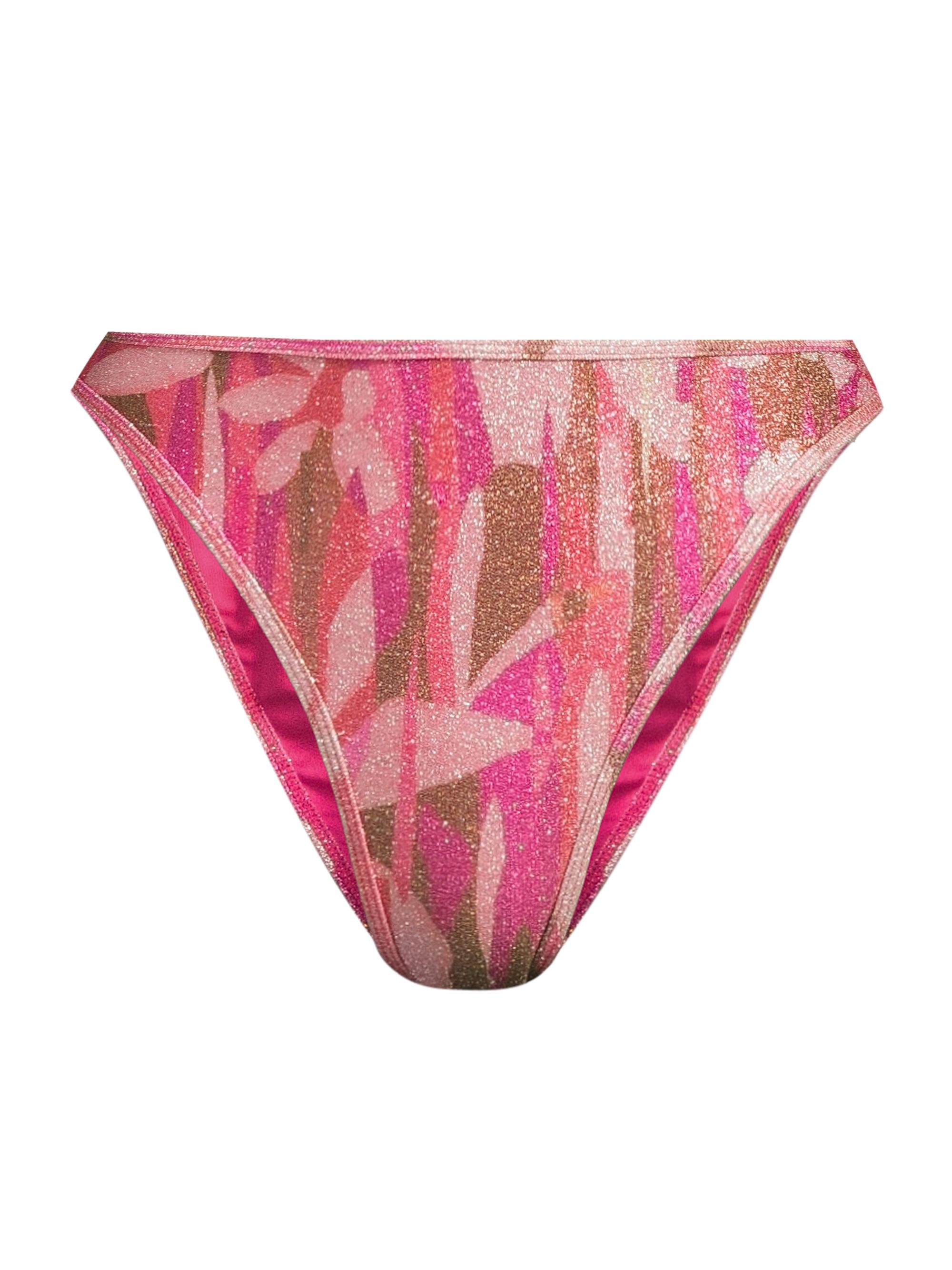 Ramy Brook Women's Sparkle Isla Printed Bikini Bottom - Perfect Pink Sparkle