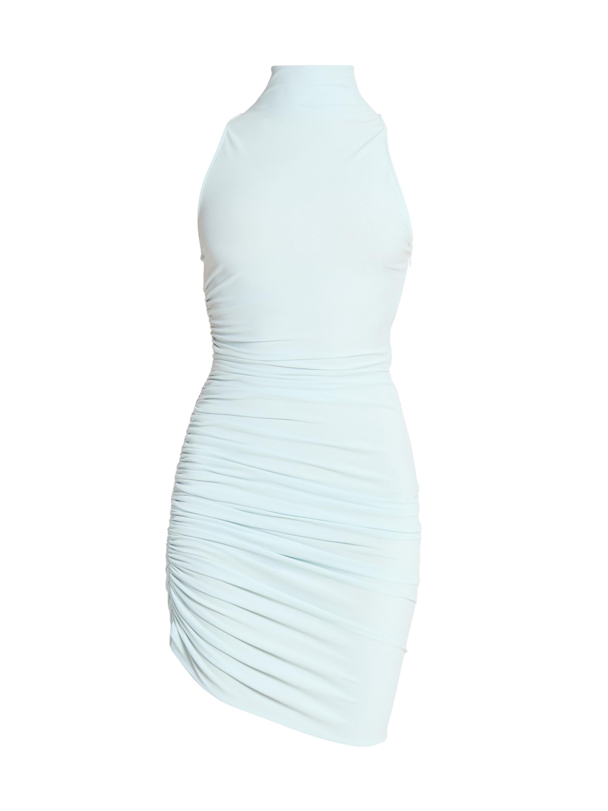 Jacquemus Women's Piazza Ruched Asymmetric Minidress - Light Blue