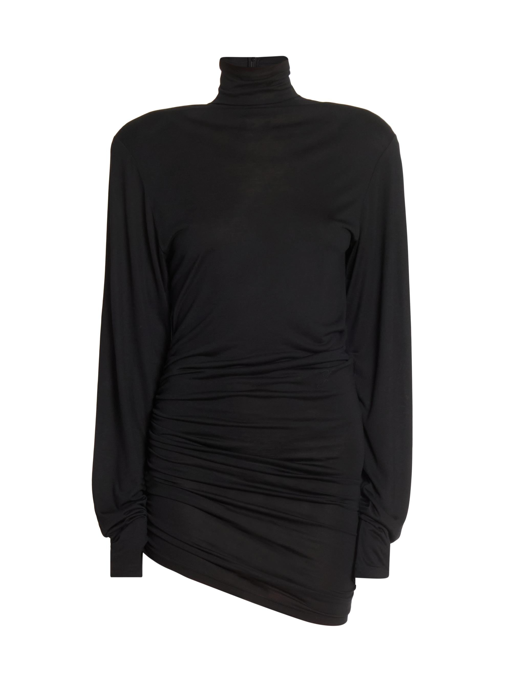Jacquemus Women's Spallina Ruched Turtleneck Body-Con Minidress - Black