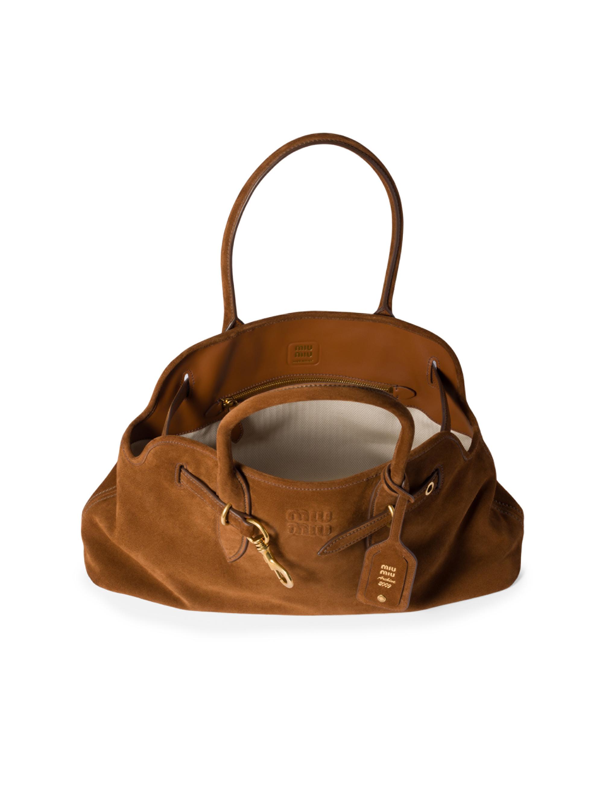 バッグ miumiu archive suede logo moon bag Wander matelassé suede shoulder bag MIU MIU - Nugnes1920