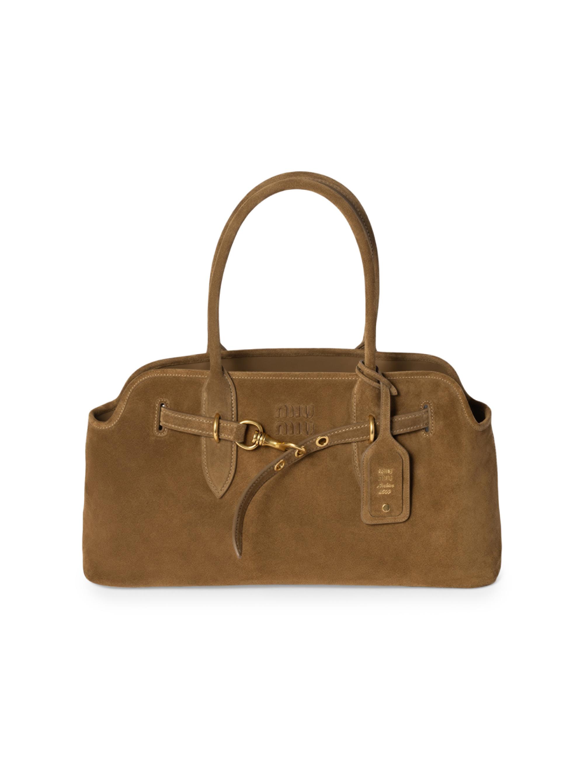 Miu Miu Women's Aventure Suede Shoulder Bag - Green