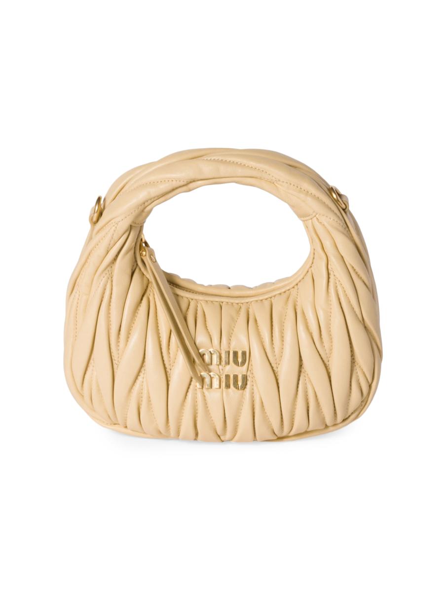 Miu Miu Wander Matelassé Nappa Leather Hobo Mini-Bag | Saks