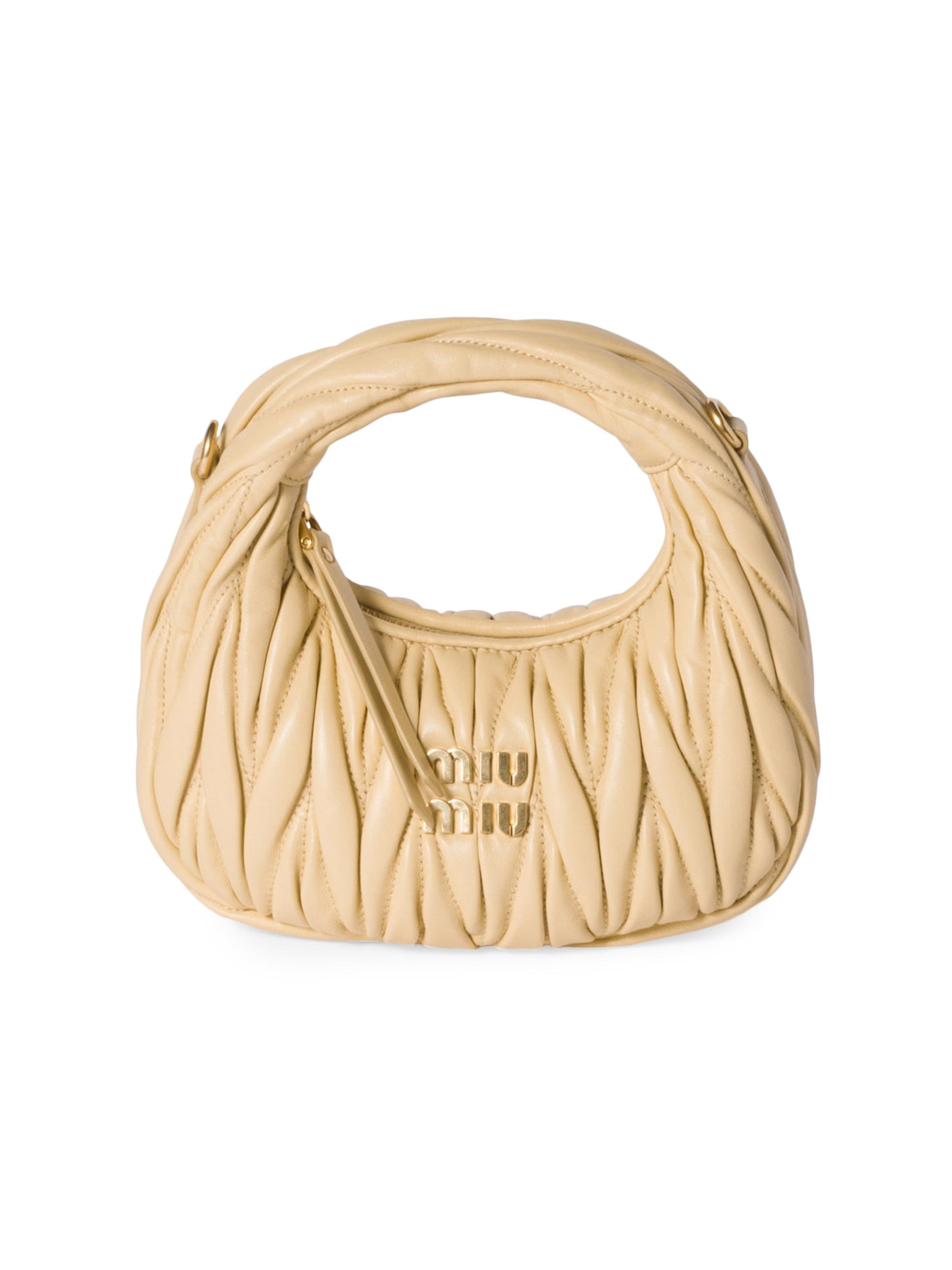 Miu Miu Ivy Embroidered Gabardine Top Handle Bag | Saks Fifth Avenue