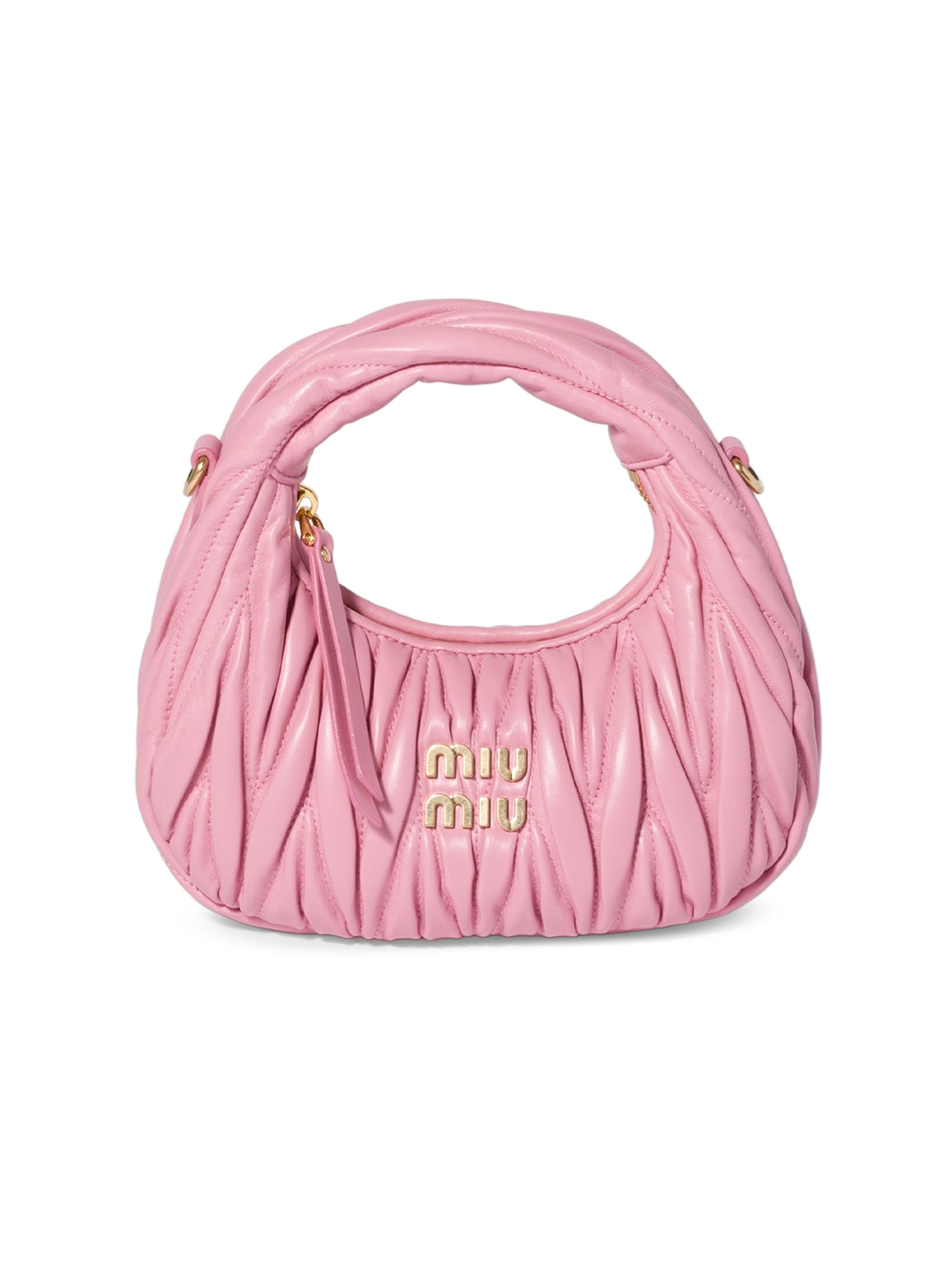 Miu Miu Women's Wander Matelassé Nappa Leather Hobo Mini-Bag - Pink