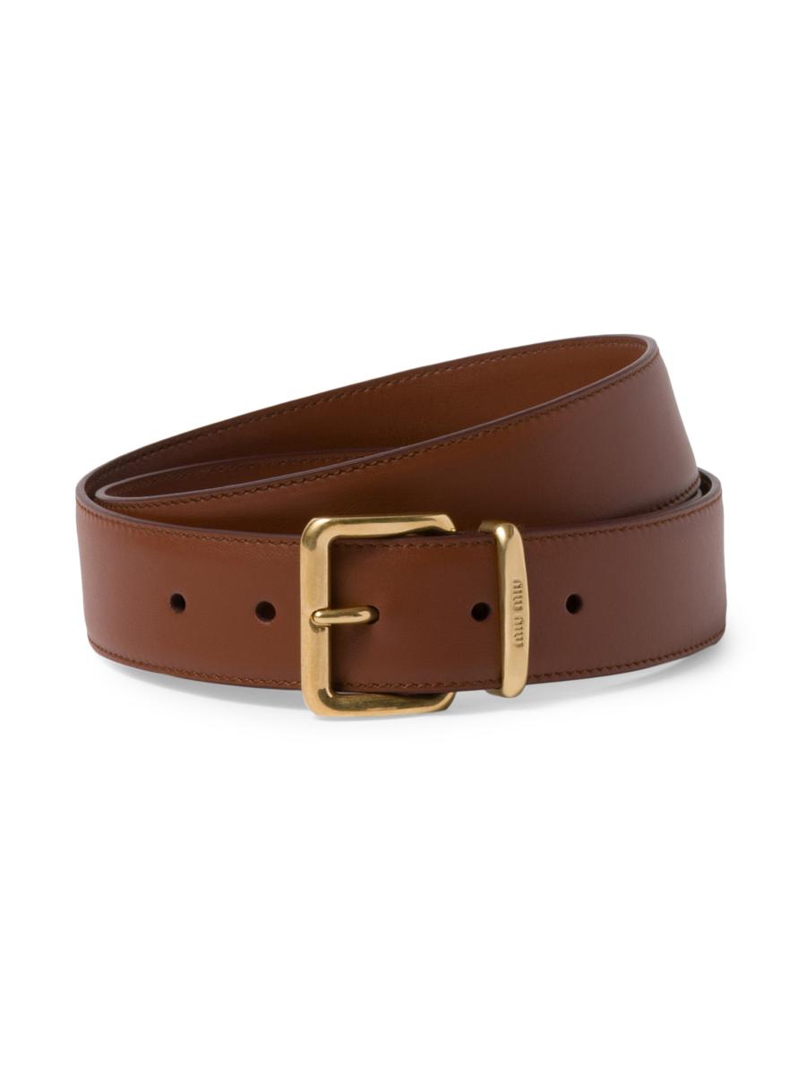 【Dappi】MIU MIU Leather Belt Miu Miu Leather Belt | Saks Fifth Avenue