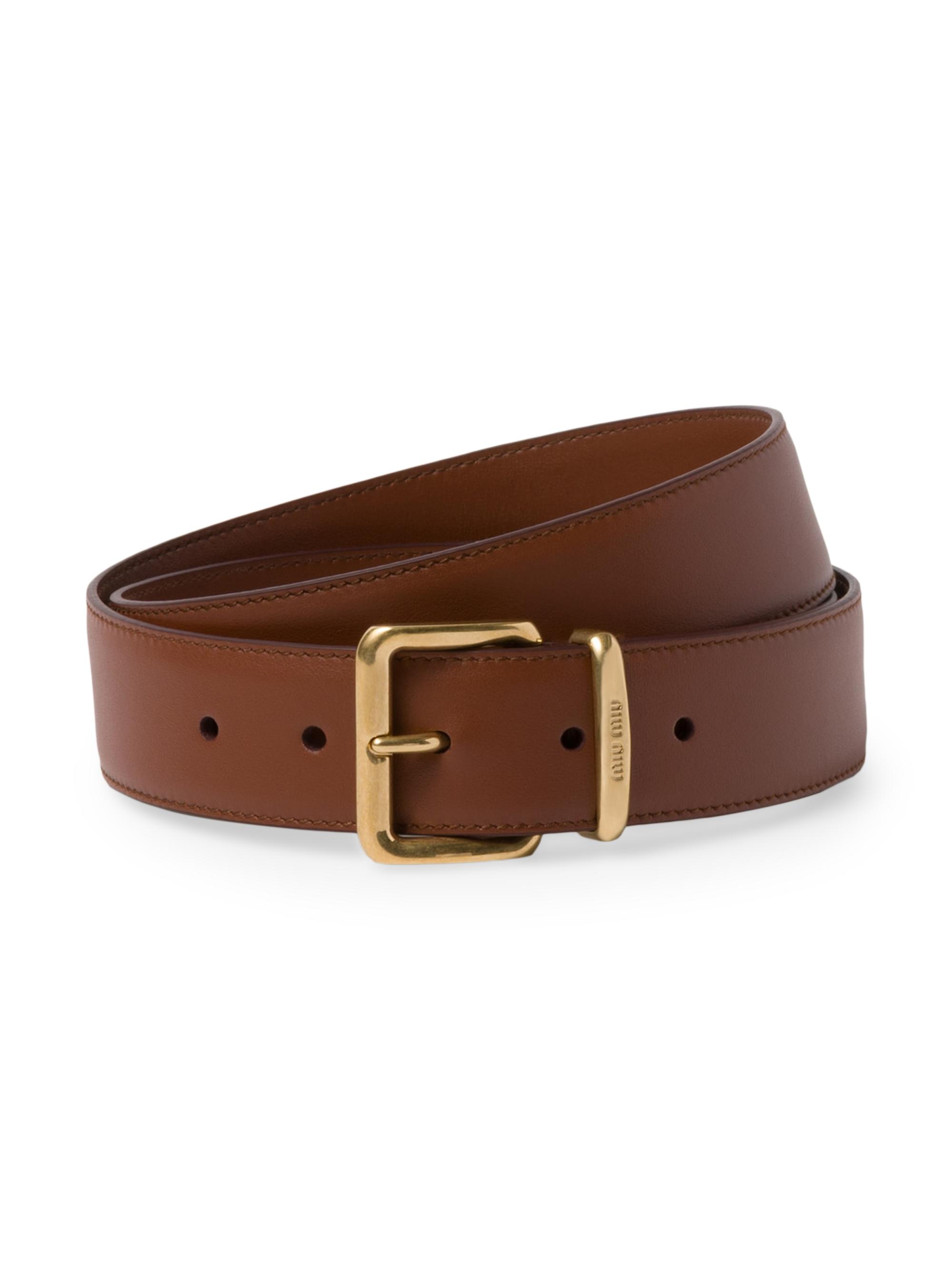 Miu Miu Women's Leather Belt - Light Brown
