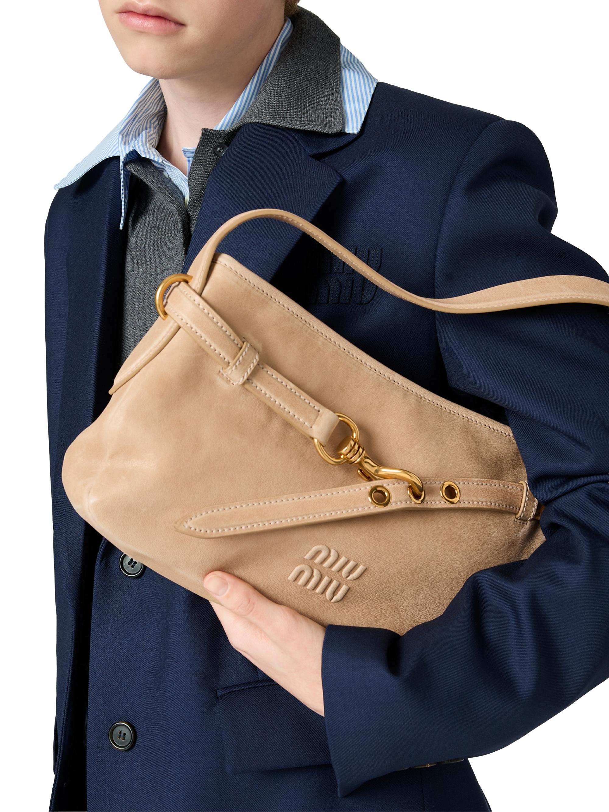 Miu Miu Aventure Nappa Leather Shoulder Bag | Saks Fifth Avenue