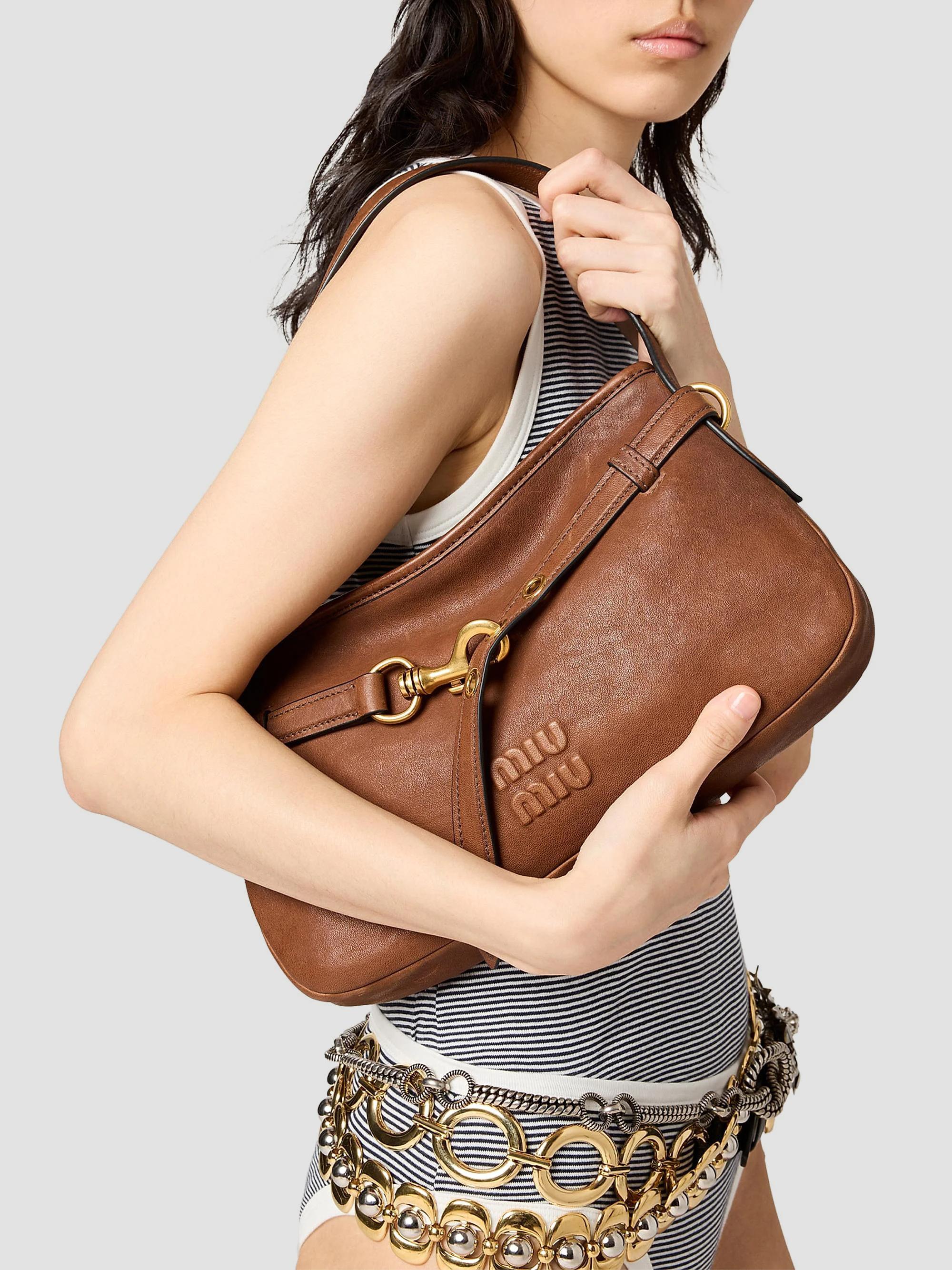 Miu Miu Aventure Nappa Leather Shoulder Bag | Saks Fifth Avenue