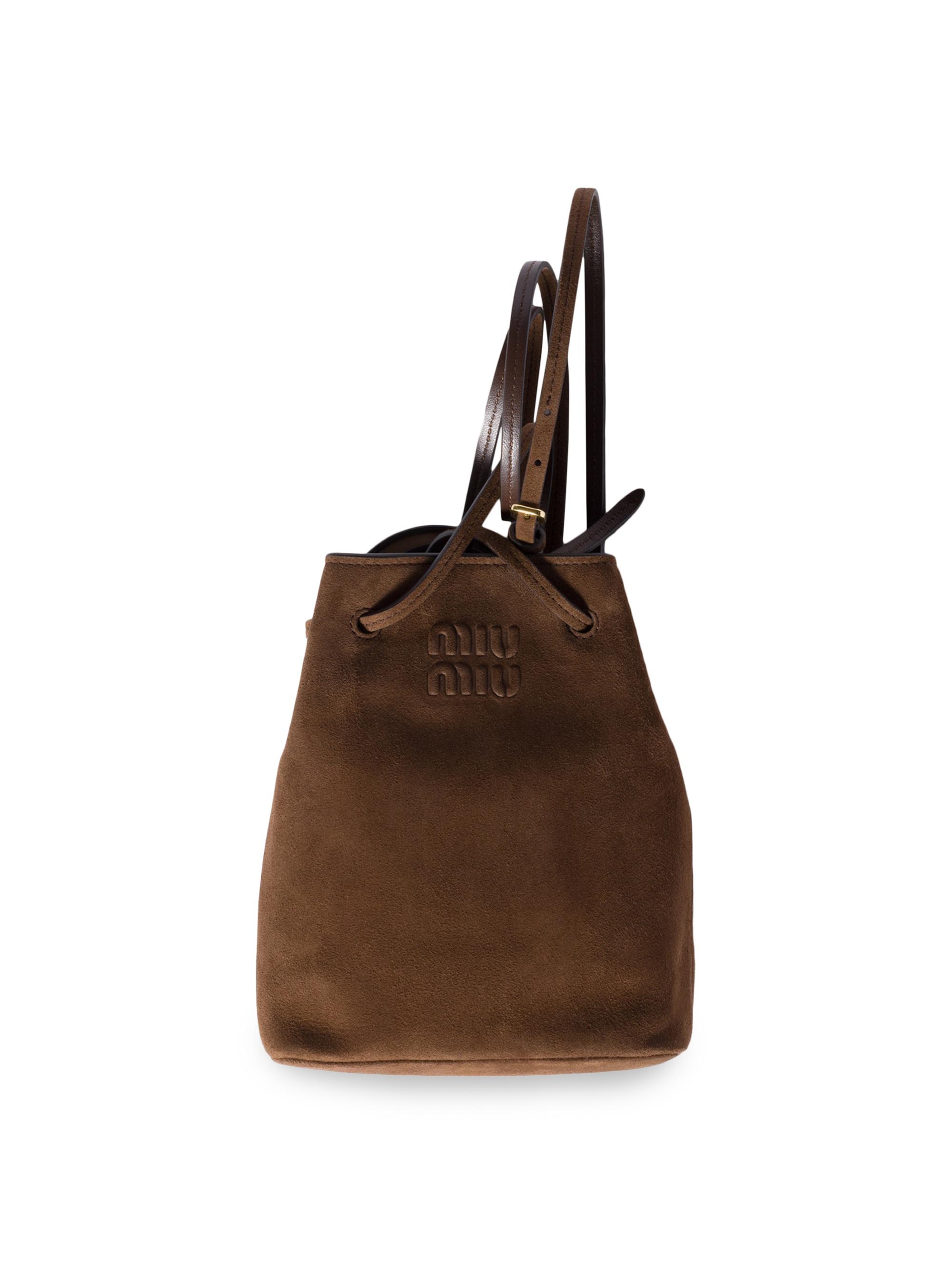 Miu Miu Women's Suede Pouch - Dark Brown