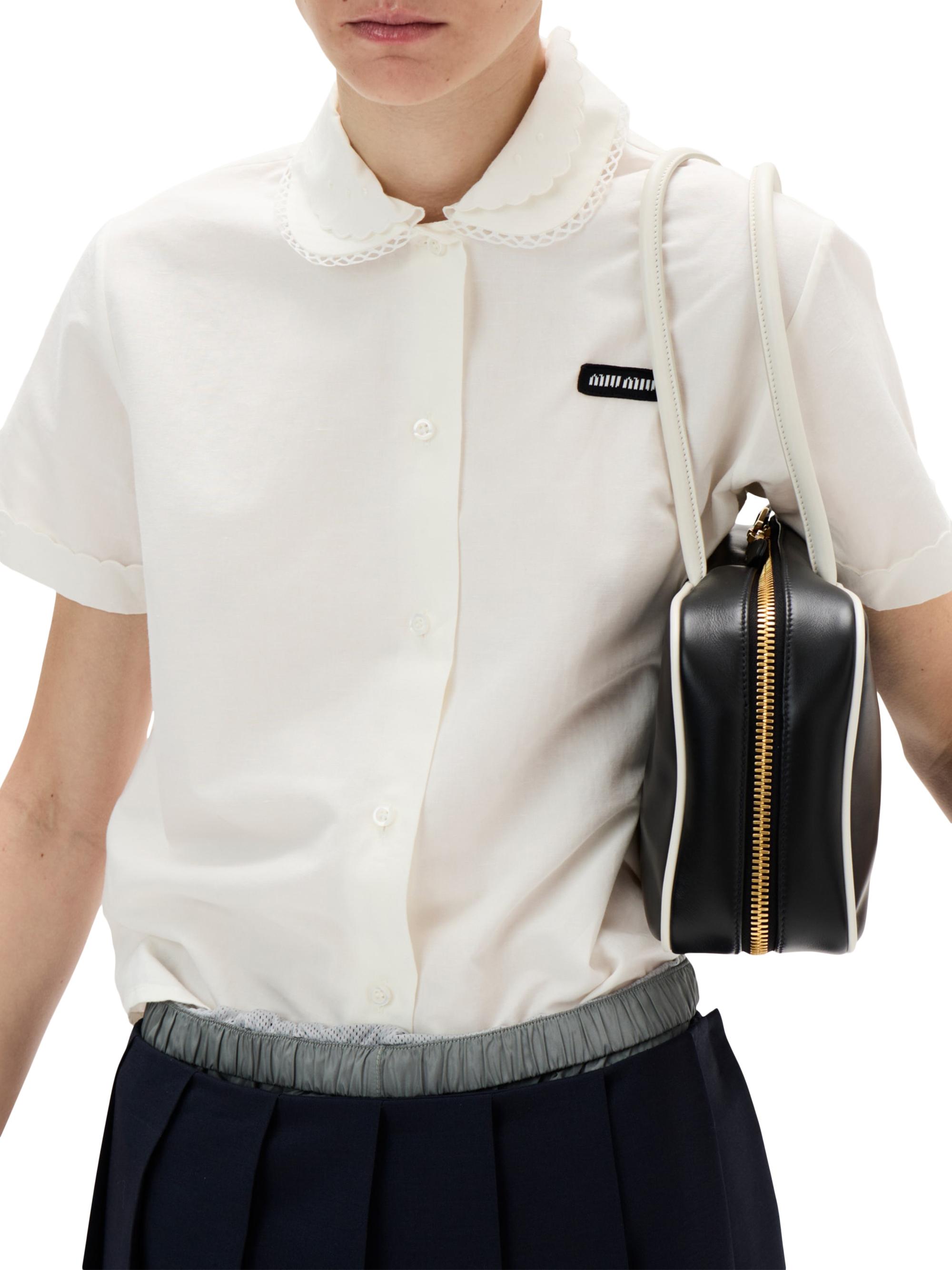 Miu Miu Slubbed Poplin Shirt | Saks Fifth Avenue