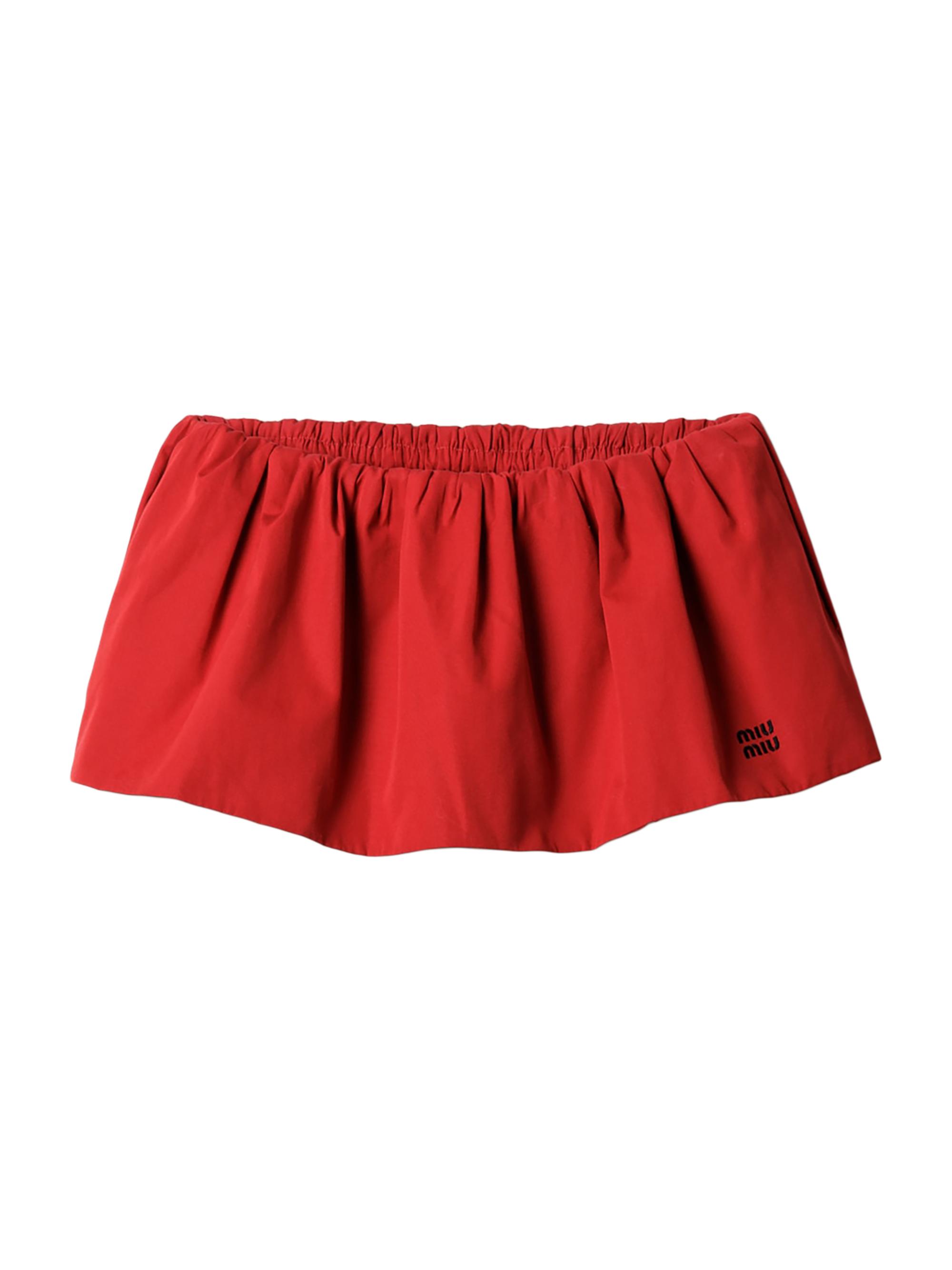 Miu Miu Women's Poplin Miniskirt - Red