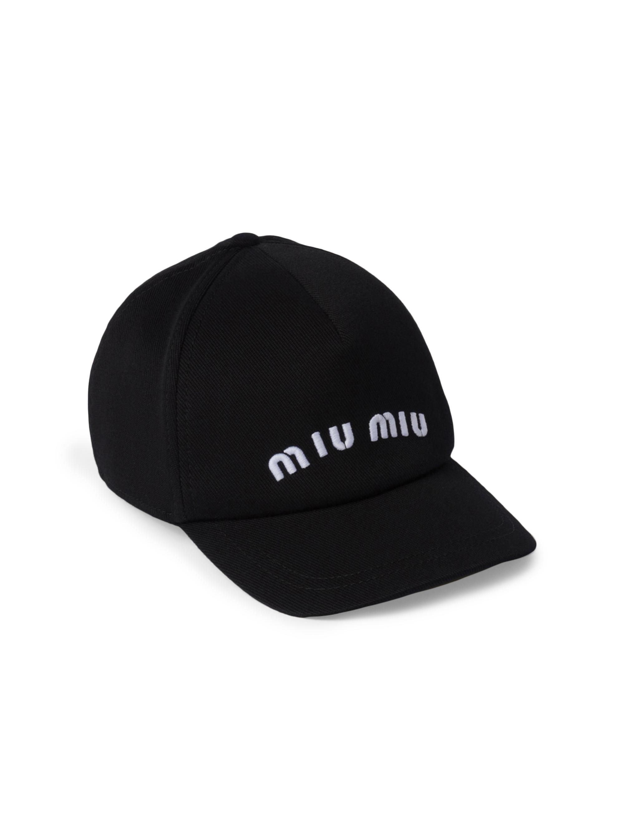 帽子 [miumiu] Drill baseball cap - BLACK Blue/white Drill Baseball Cap | Miu Miu