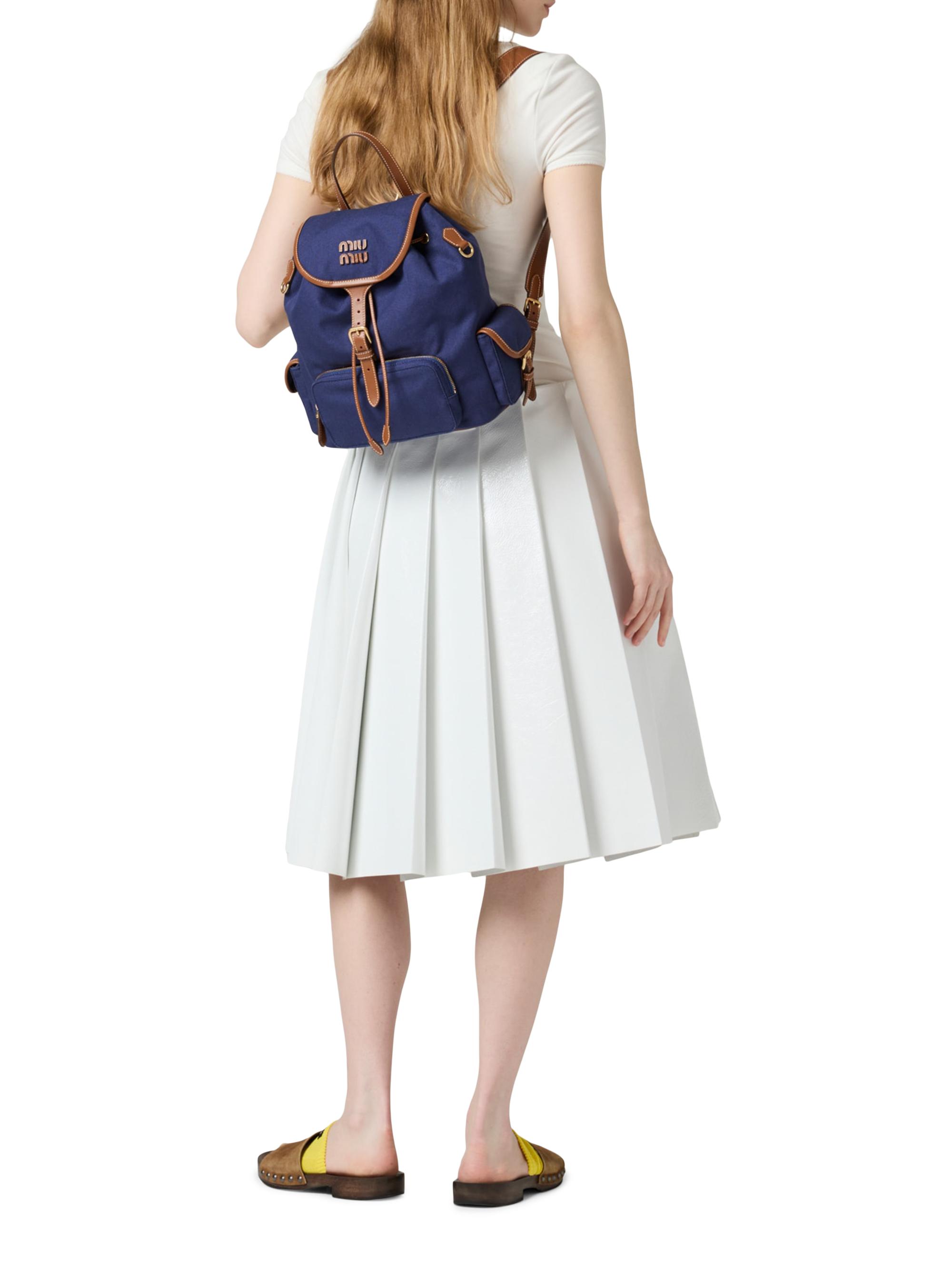miu miu ネイビー リュック miu miu ネイビー リュック Miu Miu Canvas and Leather