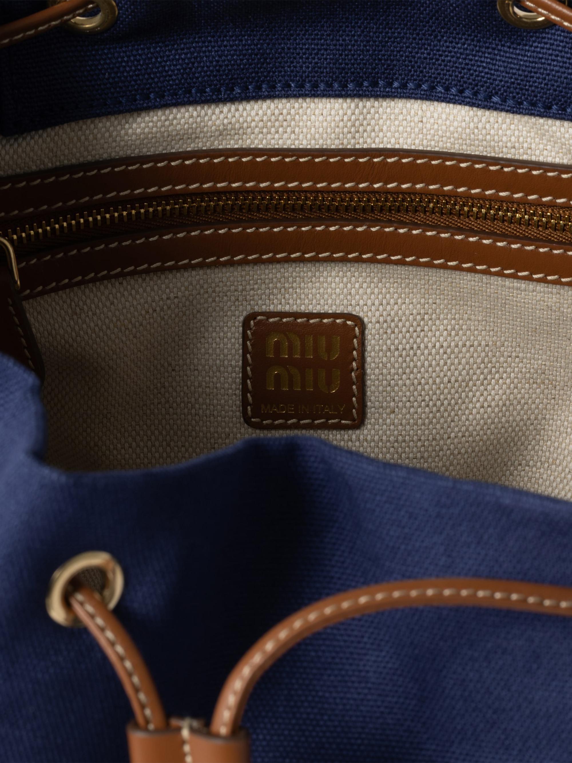 Miu Miu Canvas and Leather Backpack | Saks Fifth Avenue