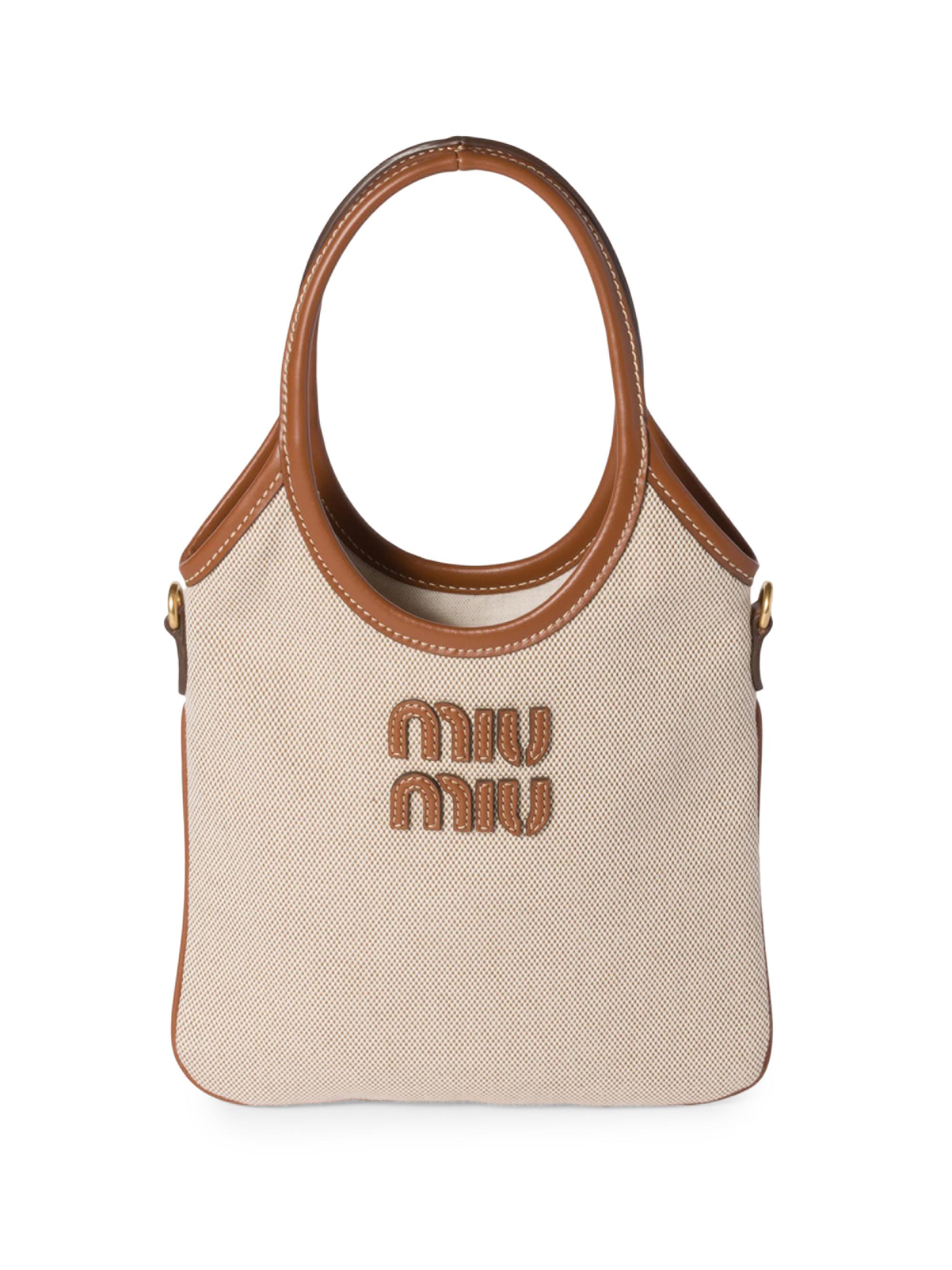 Miu Miu Woven Fabric Top Handle Bag | Saks Fifth Avenue