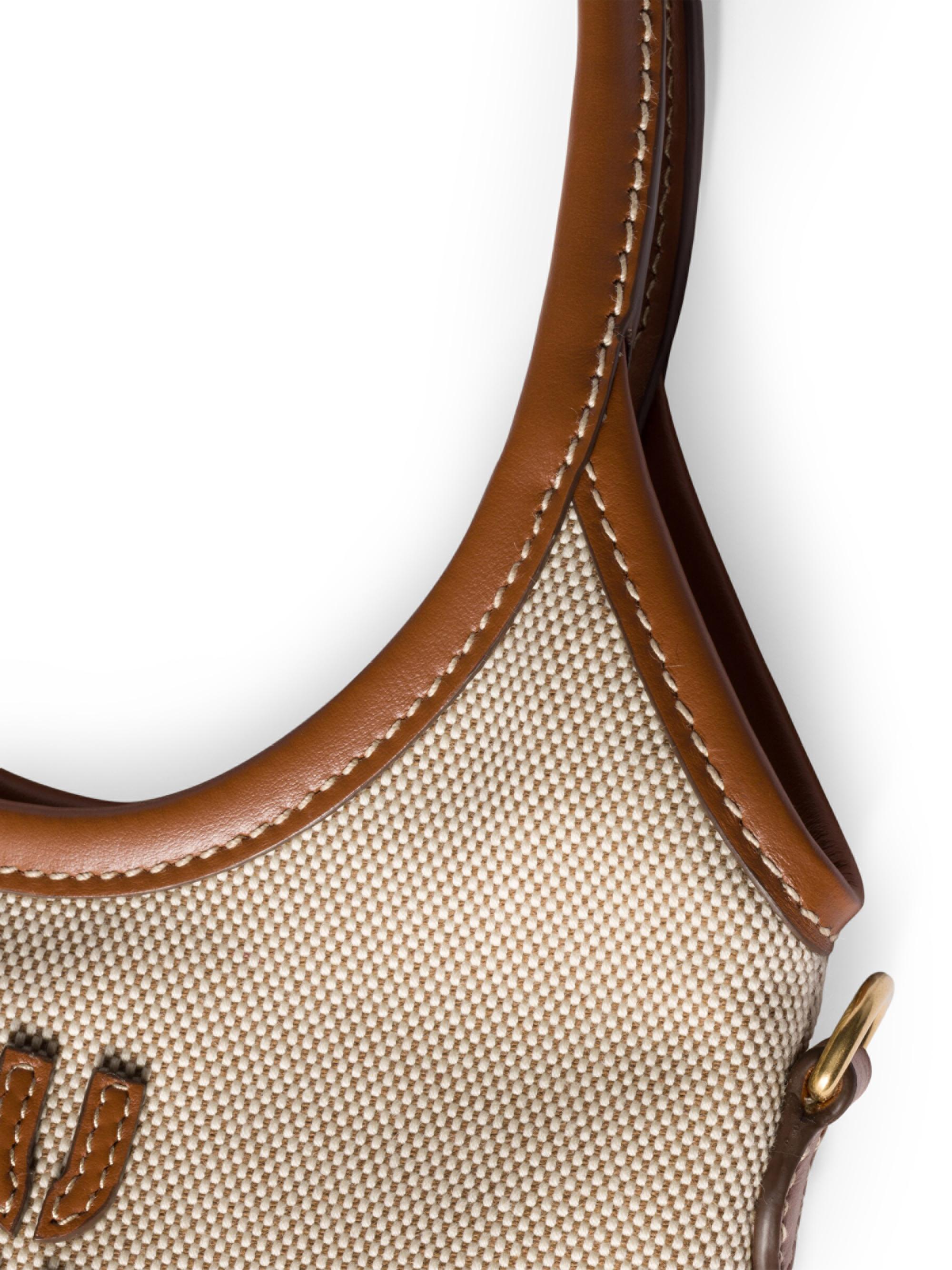 Miu Miu Ivy Canvas and Leather Top Handle Bag | Saks Fifth Avenue