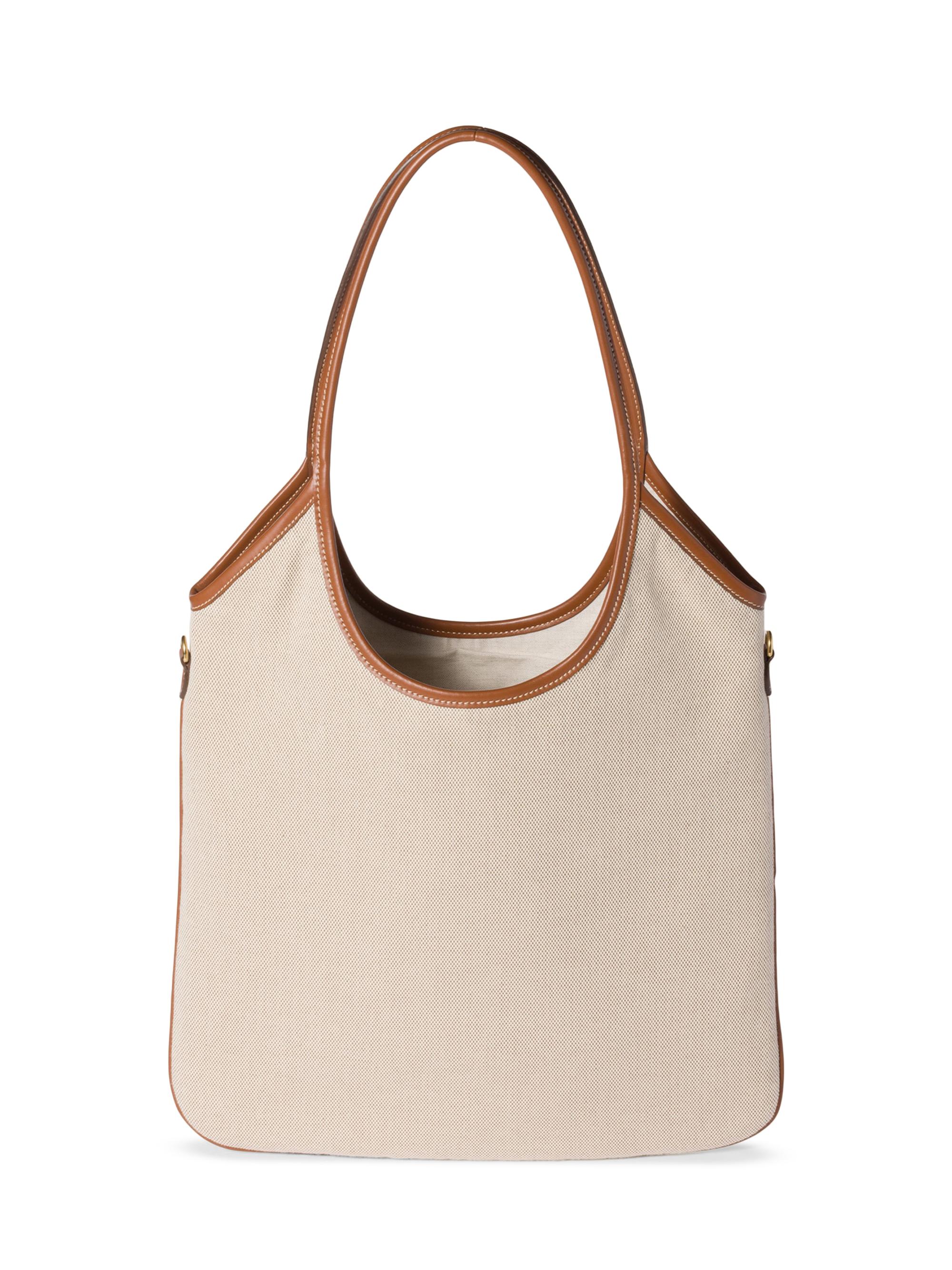 MIU MIU トートバッグ ベージュ キャンバス Miu Miu Ivy Canvas and Leather Tote Bag | Saks Fifth Avenue