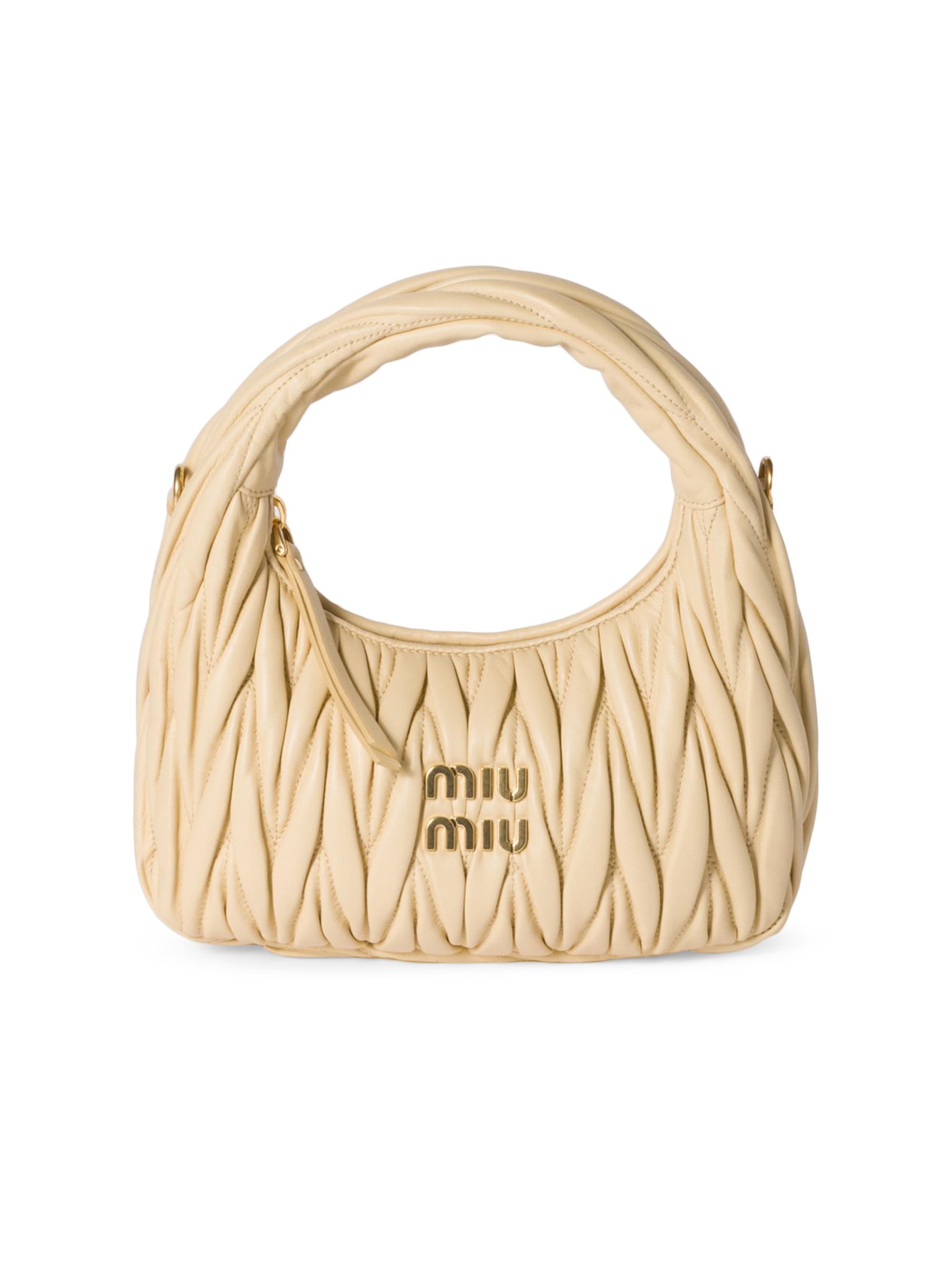 miu miu バッグ Miu Miu Wander Matelasse Link Shoulder Bag In Black - Caramel