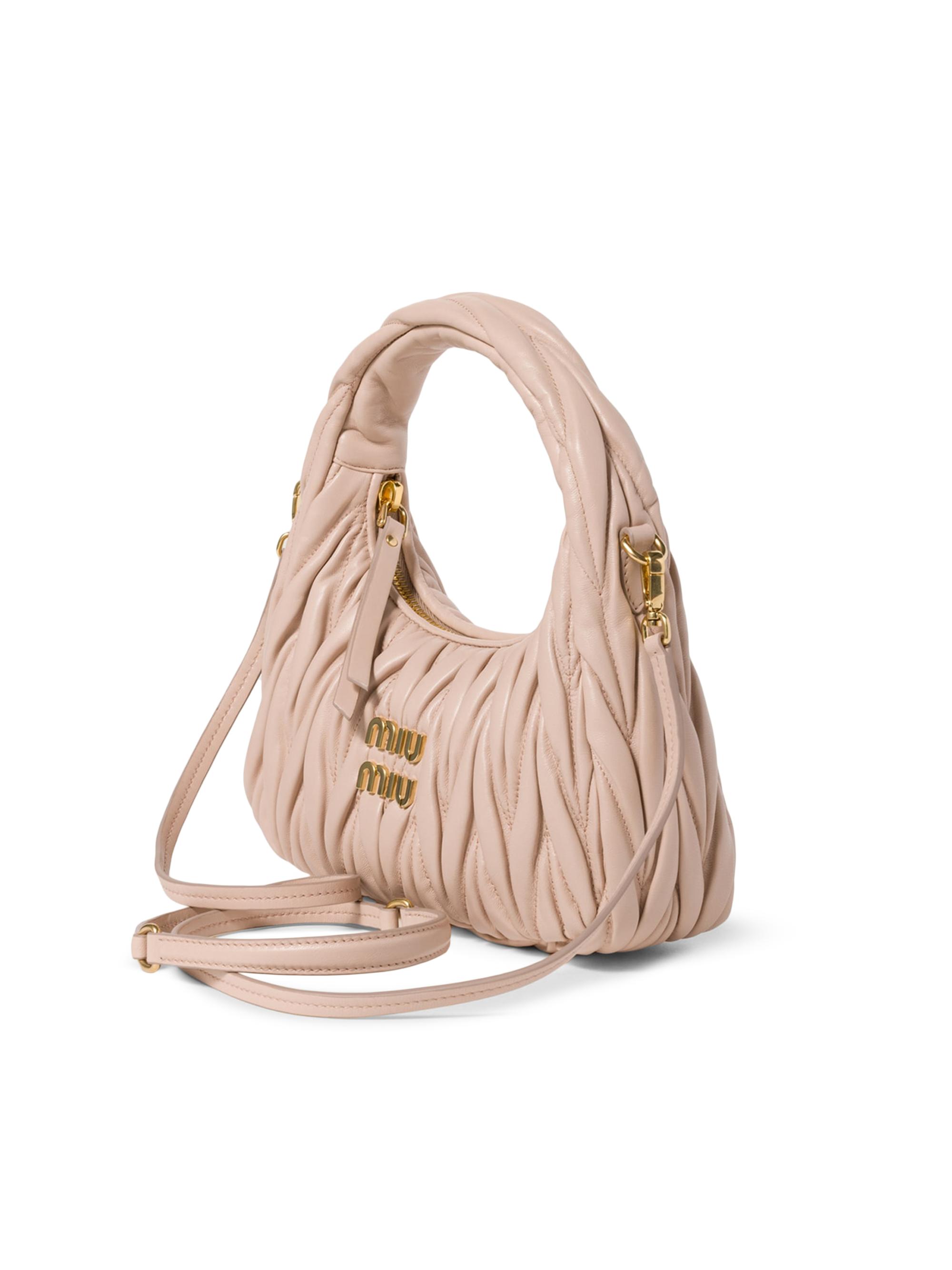 Miu Miu Women's Wander Matelassé Nappa Leather Hobo Bag - Beige | Thumbnail 3