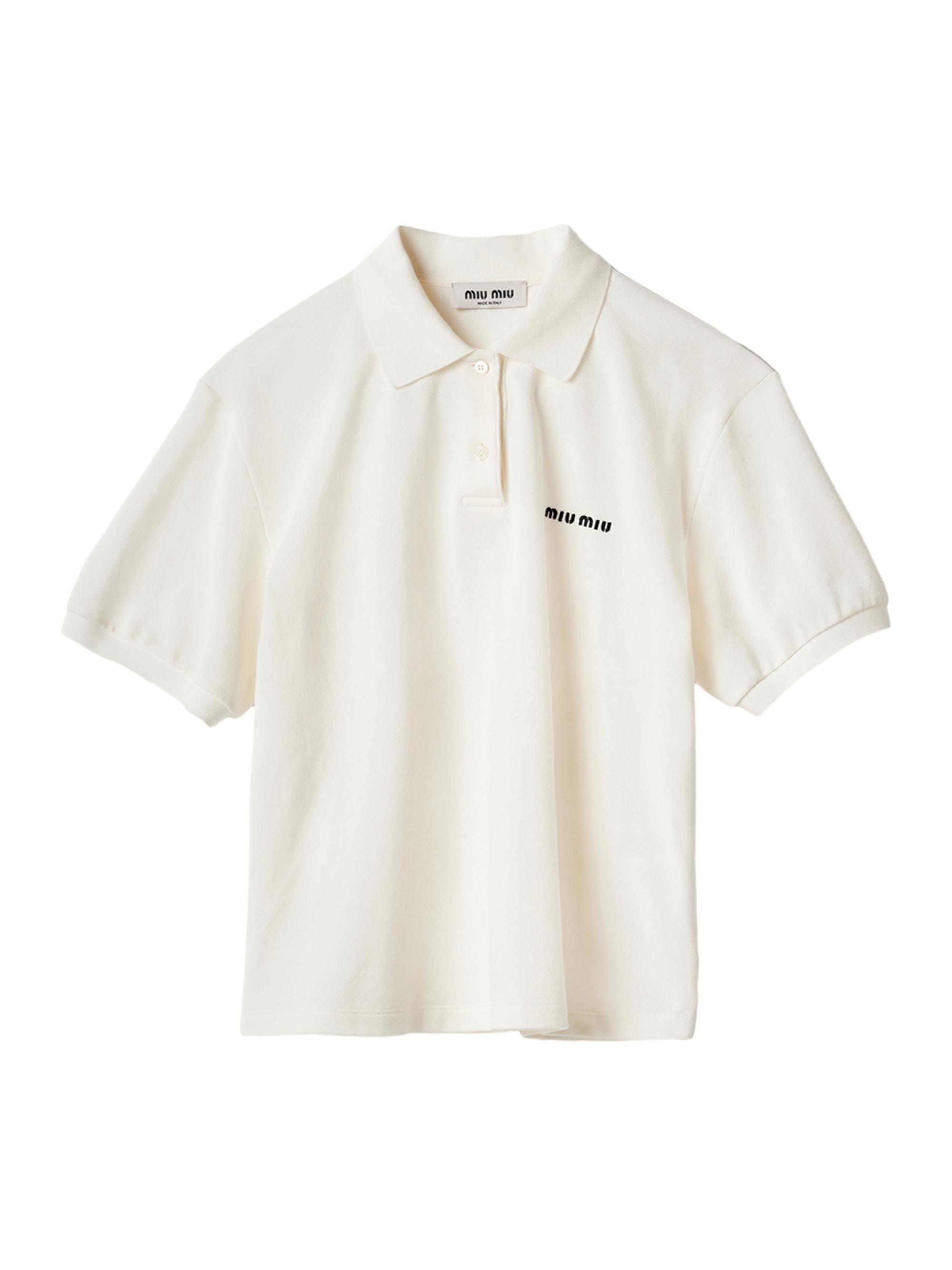 Miu Miu Women's Cotton Piqué Polo Shirt - White