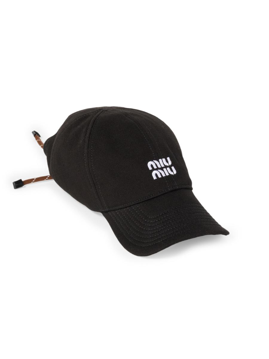 Miu Miu Women's Denim Baseball Cap In Black