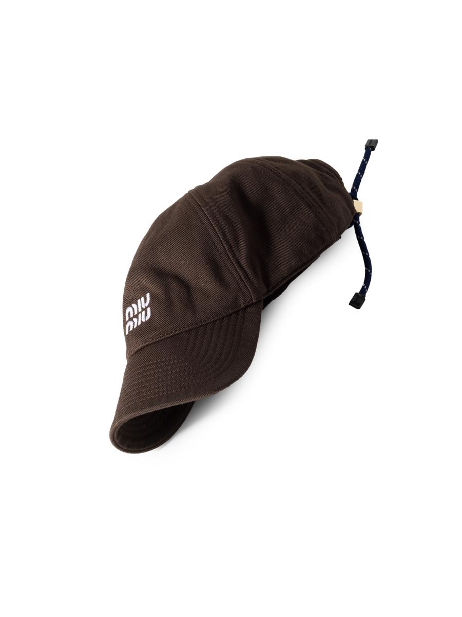 Miu Miu Women's Denim Baseball Cap In Brown