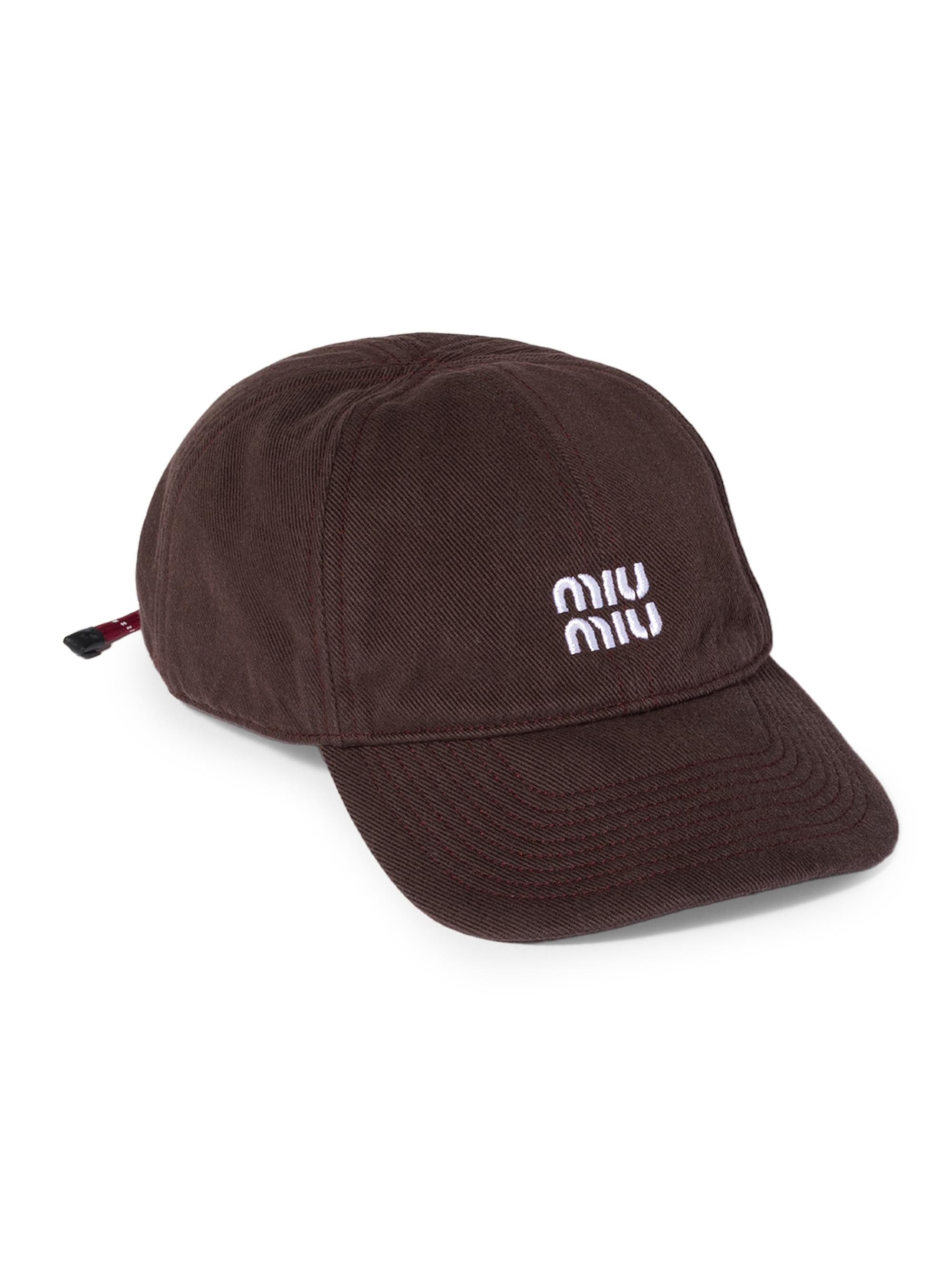 Miu Miu Women's Denim Baseball Cap - Dark Red