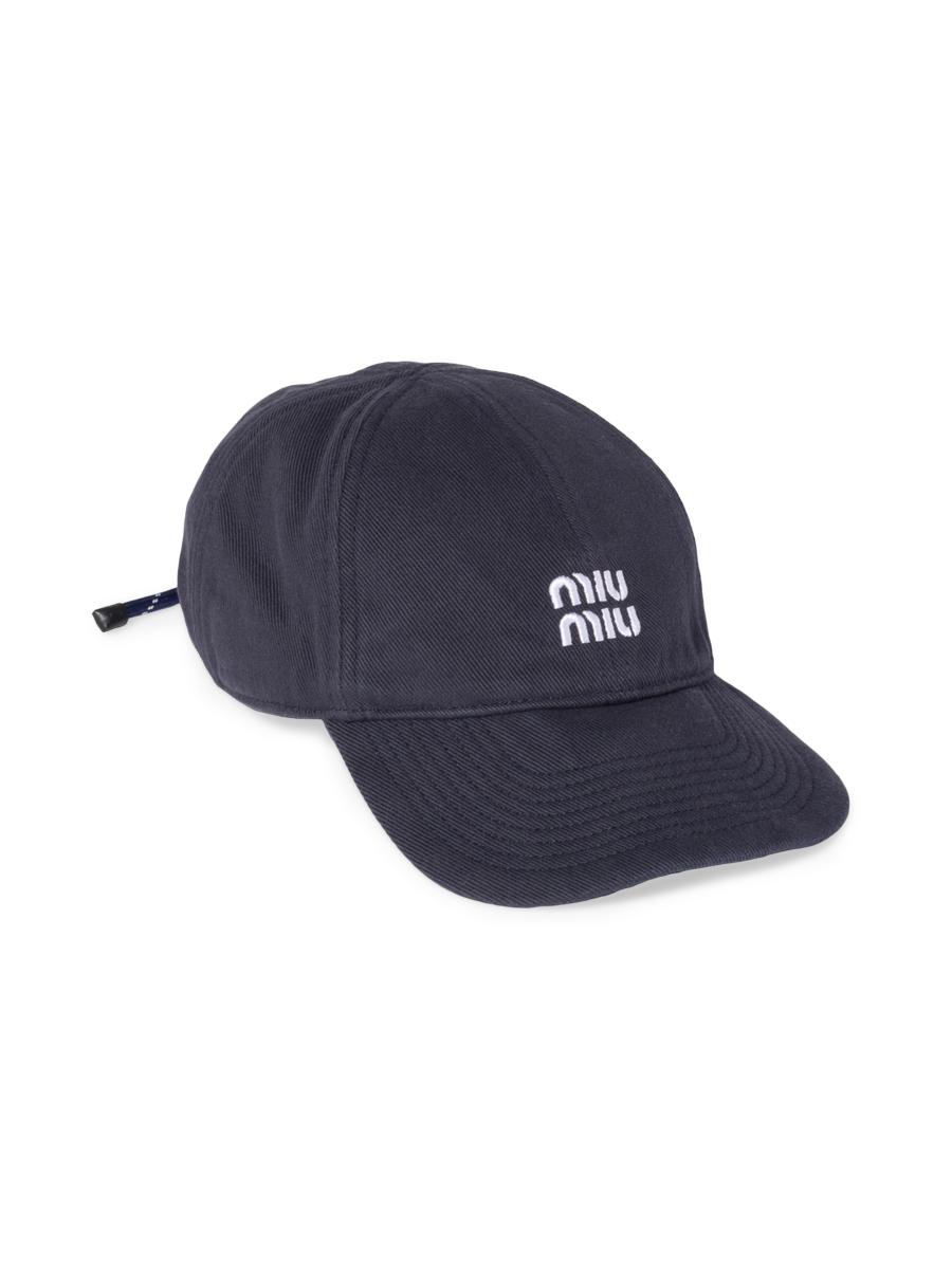 Miu Miu Women's Denim Baseball Cap In Navy