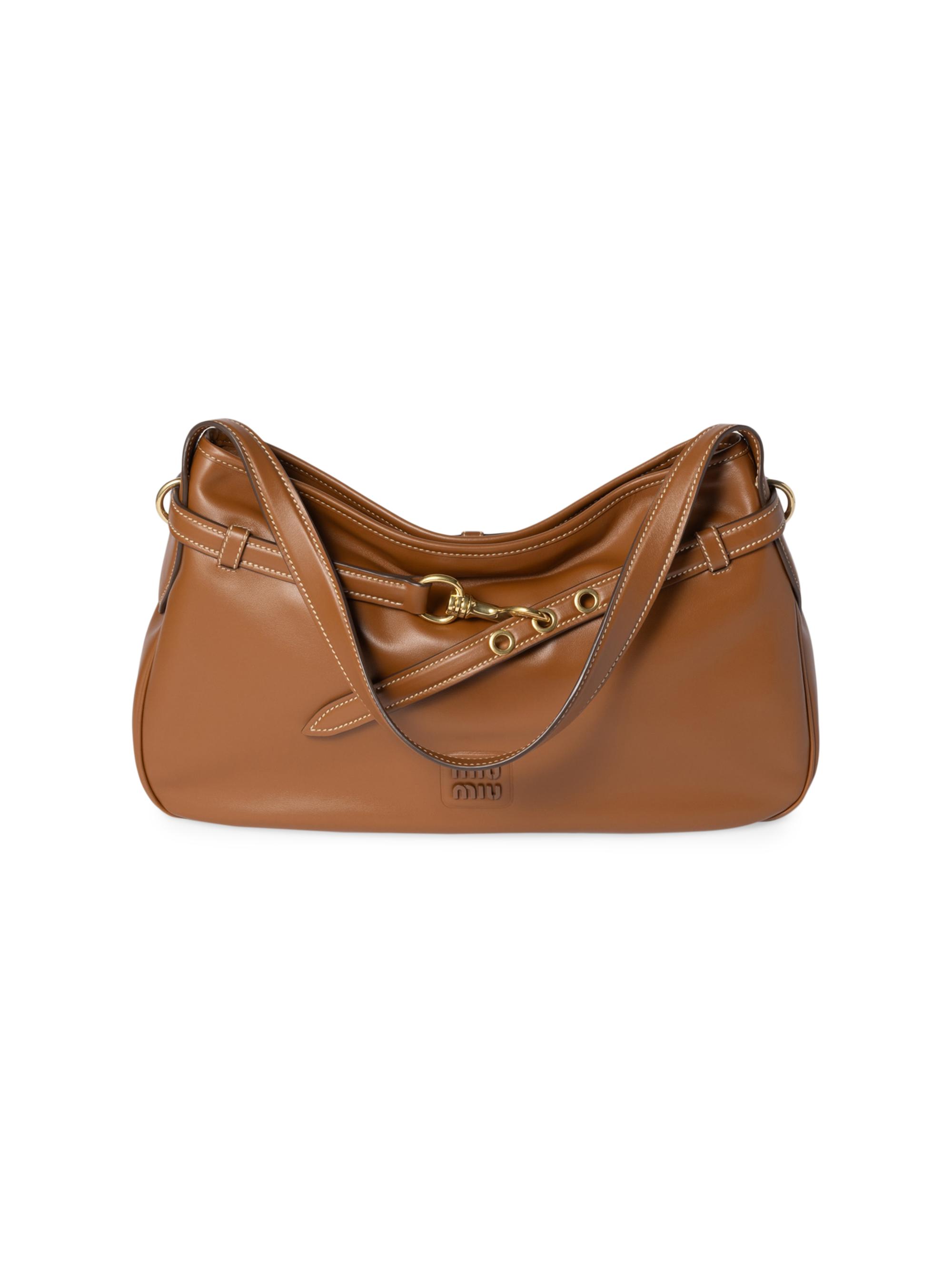Miu Miu Women's Aventure Leather Shoulder Bag - Brown