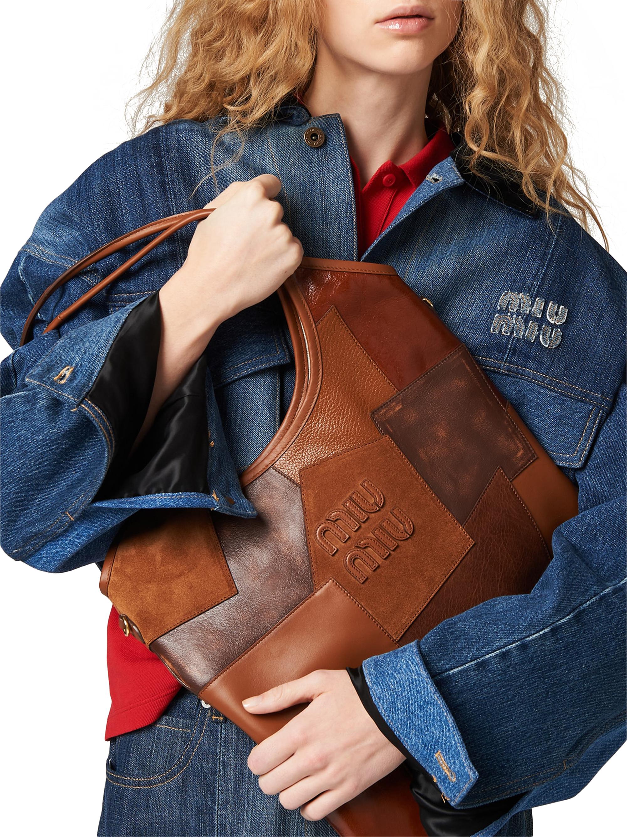 Miu Miu Ivy Leather Patchwork Tote Bag | Saks Fifth Avenue