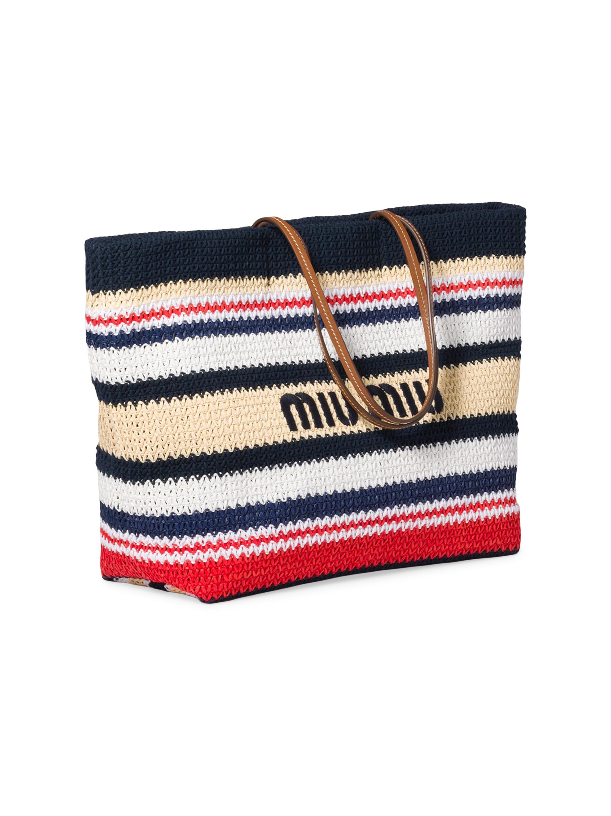Miu Miu Raffia-Effect Woven Shoulder Bag | Saks Fifth Avenue