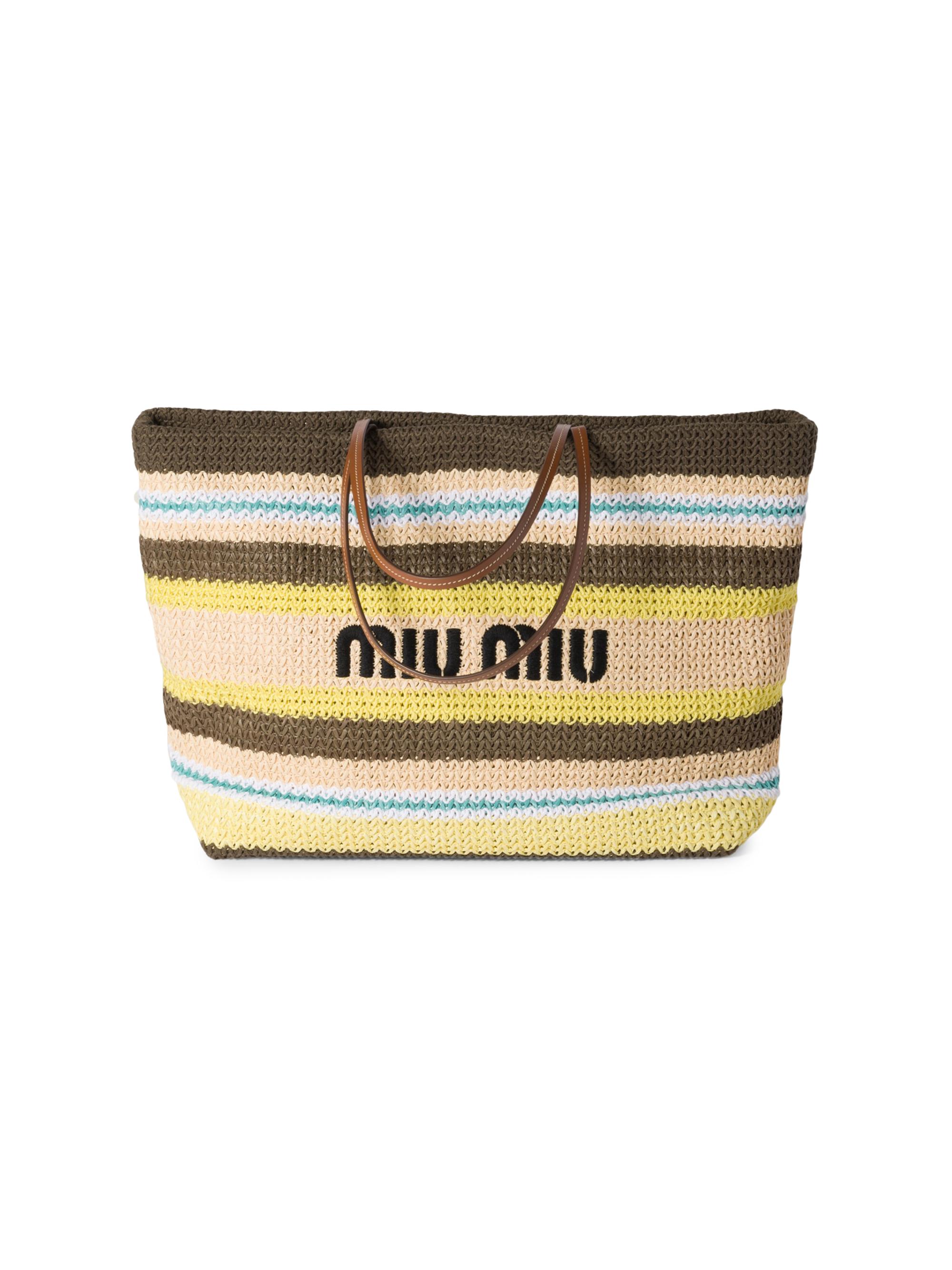 Miu Miu Raffia-Effect Woven Shoulder Bag | Saks Fifth Avenue