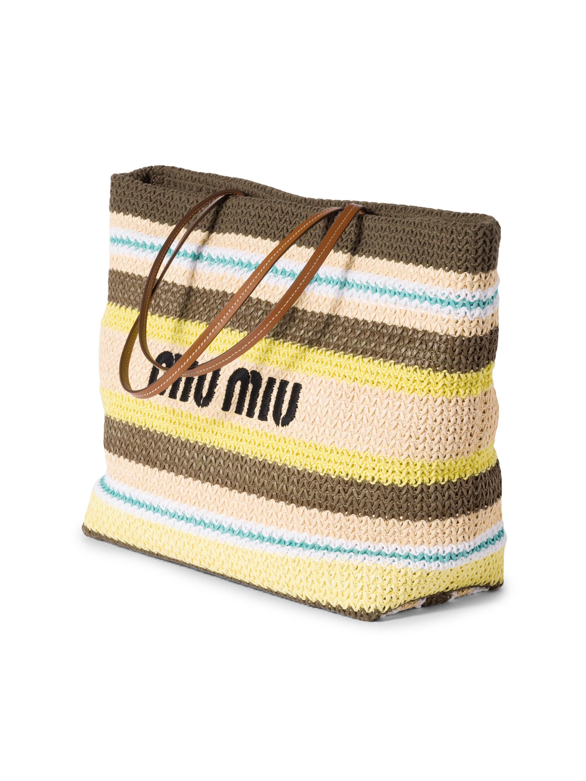Miu Miu Raffia-Effect Woven Shoulder Bag | Saks Fifth Avenue