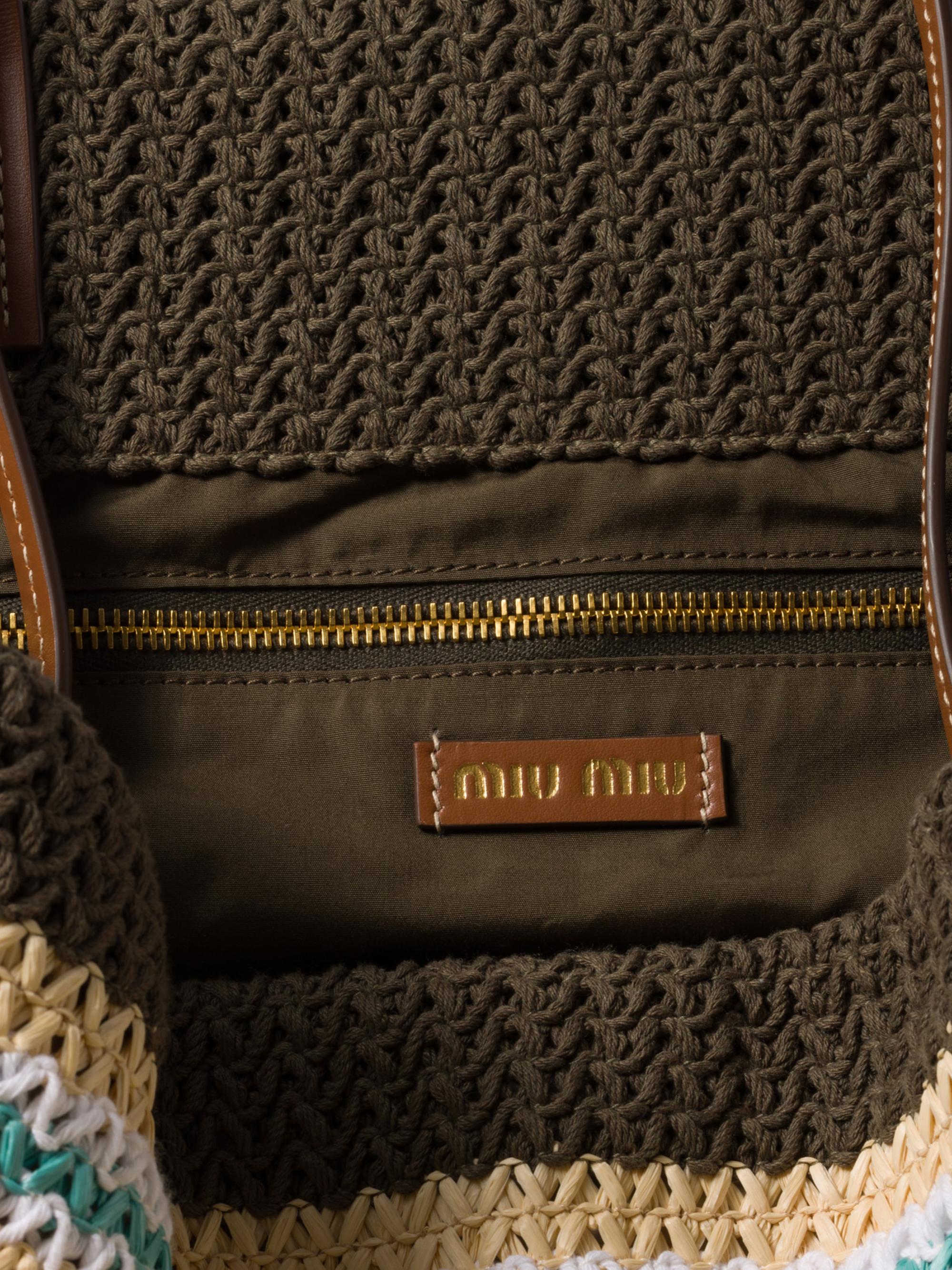 Miu Miu Raffia-Effect Woven Shoulder Bag | Saks Fifth Avenue