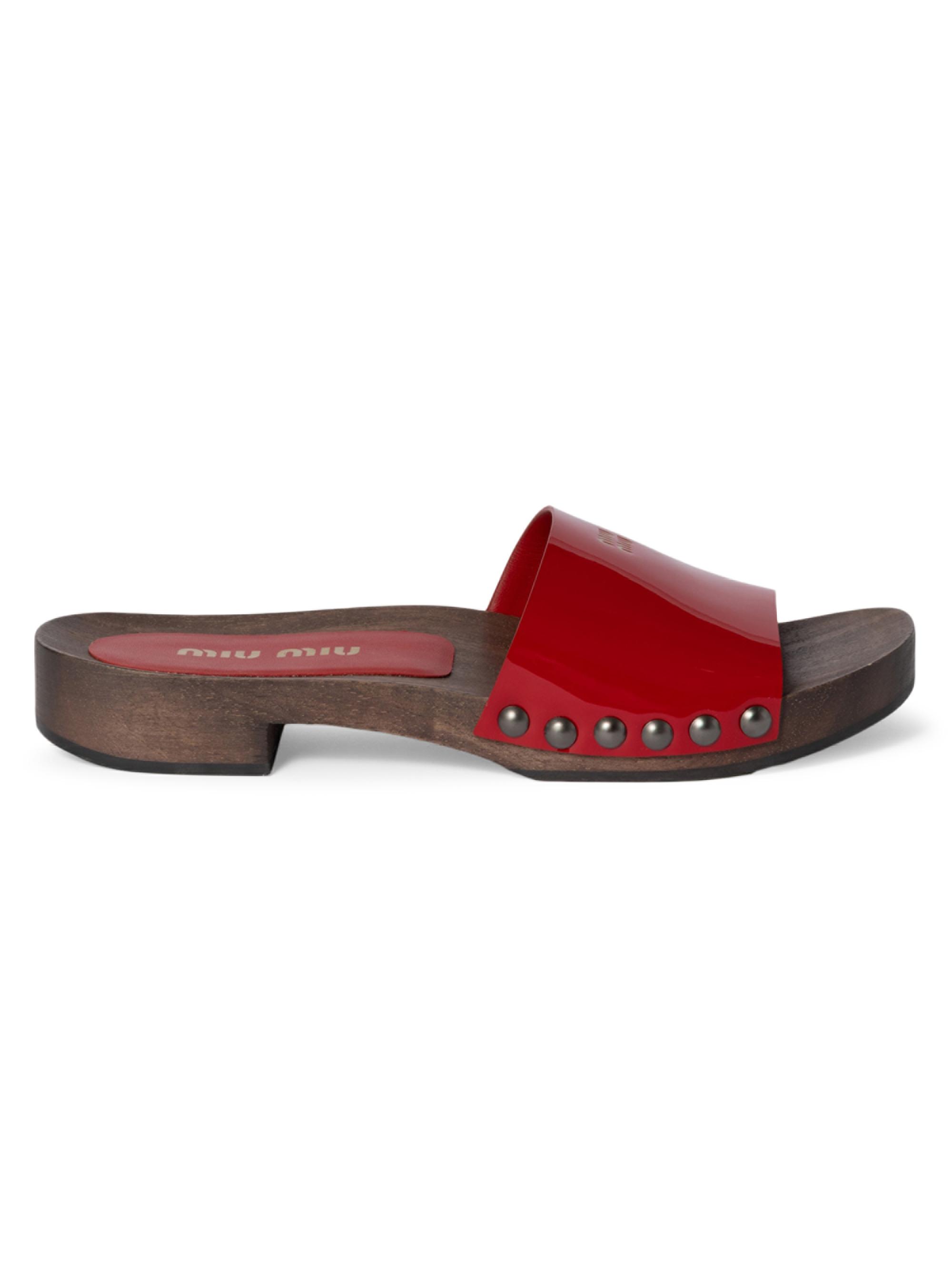 Miu Miu Canvas and Leather Clogs | Saks Fifth Avenue