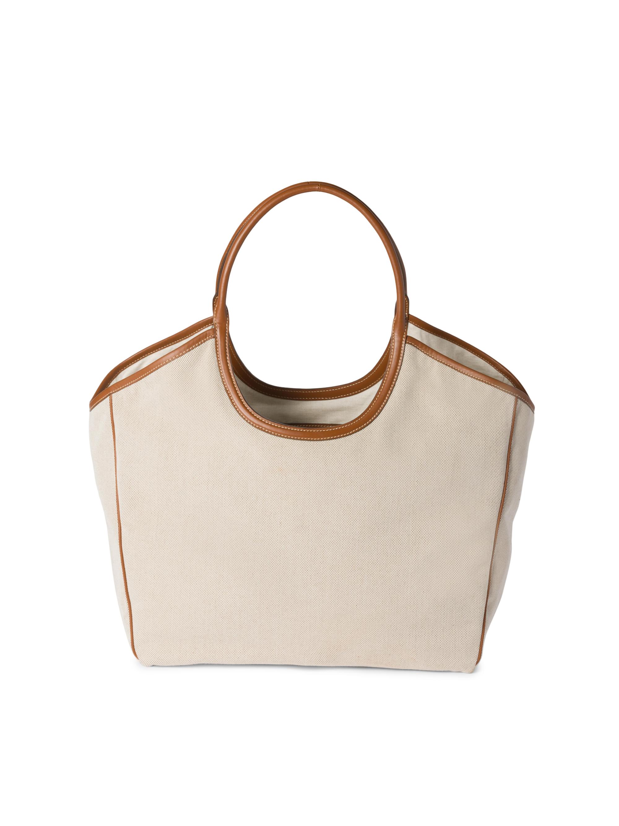 Miu Miu Ivy Canvas and Leather Tote Bag | Saks Fifth Avenue