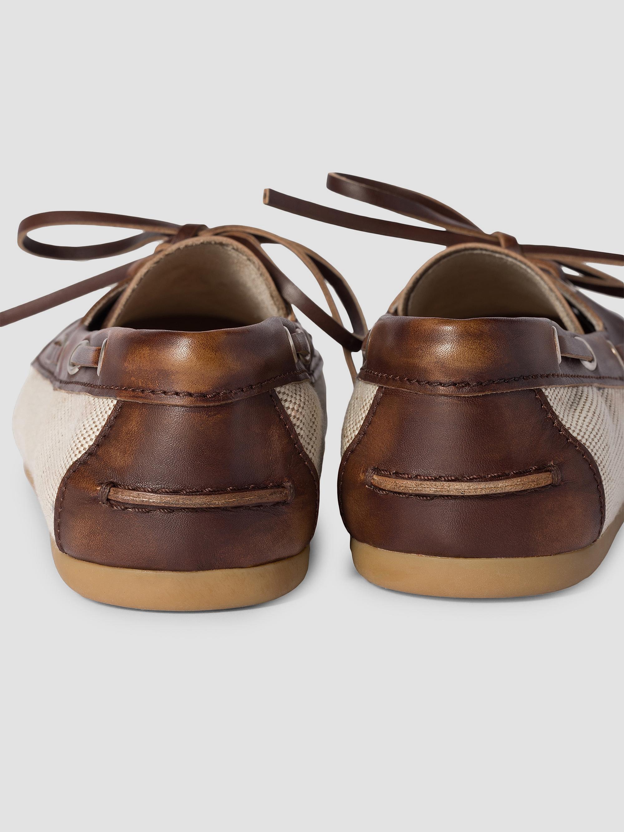 Miu Miu Canvas and Bleached Leather Boat Shoes | Saks Fifth Avenue