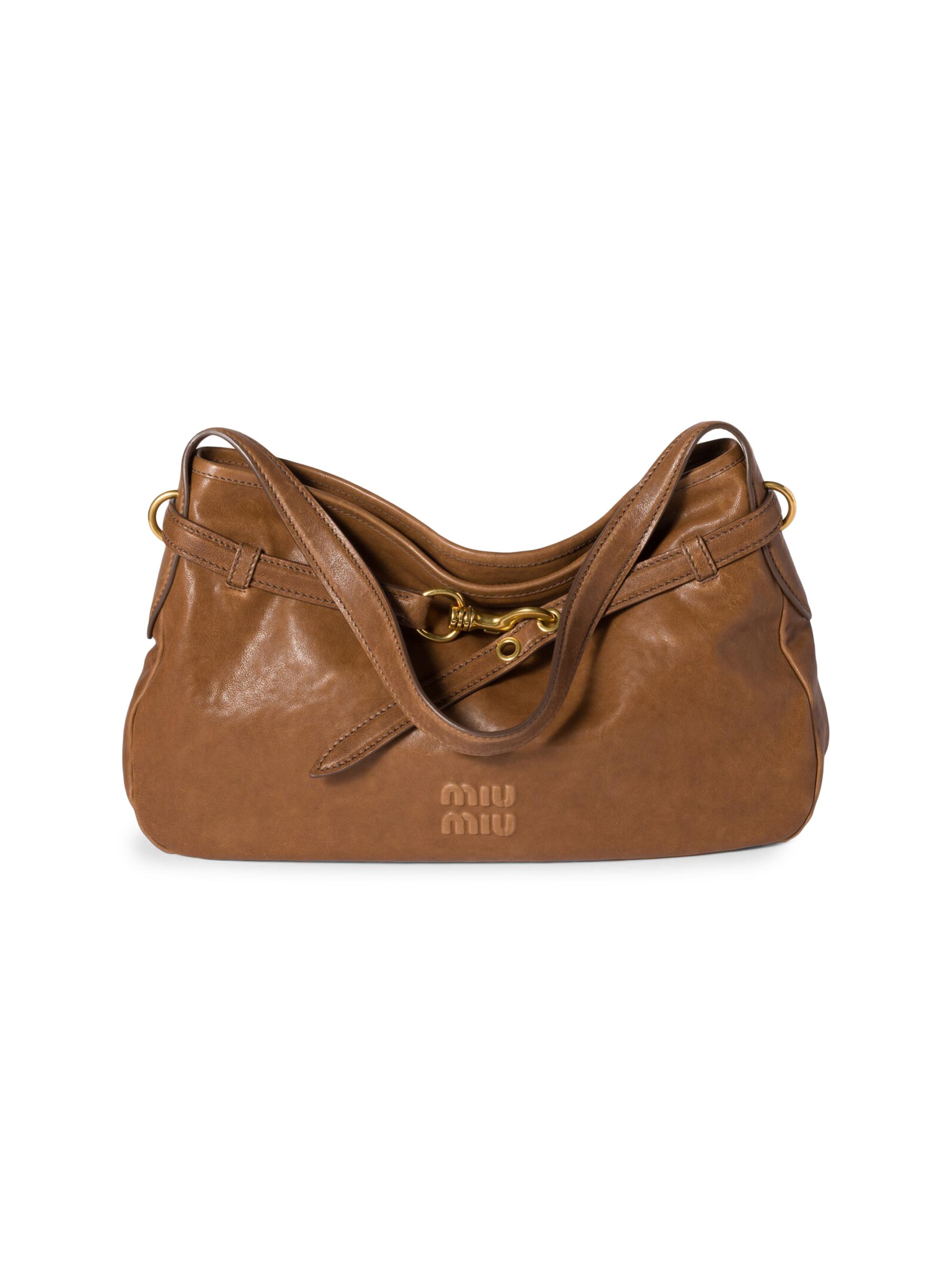 Miu Miu Women's Aventure Nappa Leather Shoulder Bag - Brown