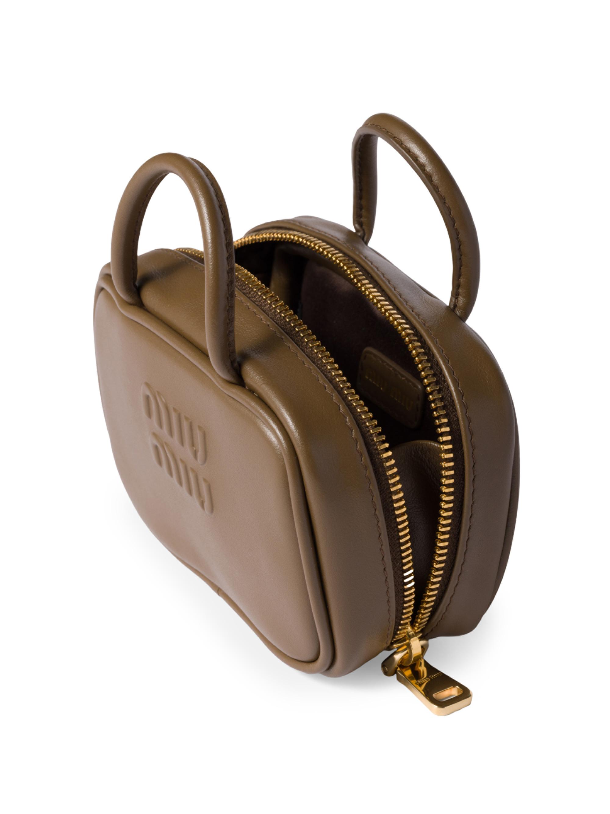 Miu Miu Women's Leather Trick Mini Bag - Green - back view in Green