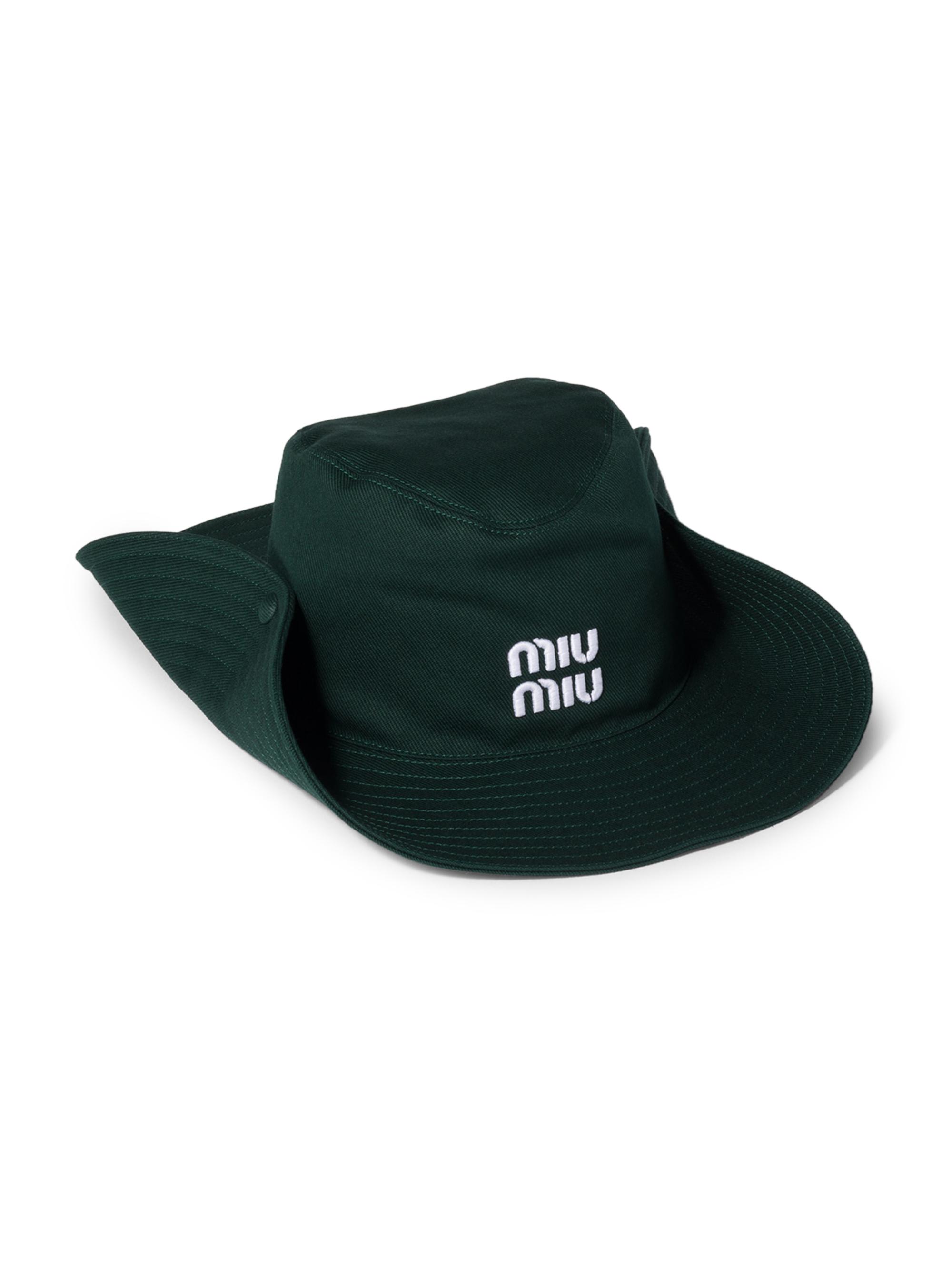 Miu Miu Women's Drill Cowboy Hat - Dark Green