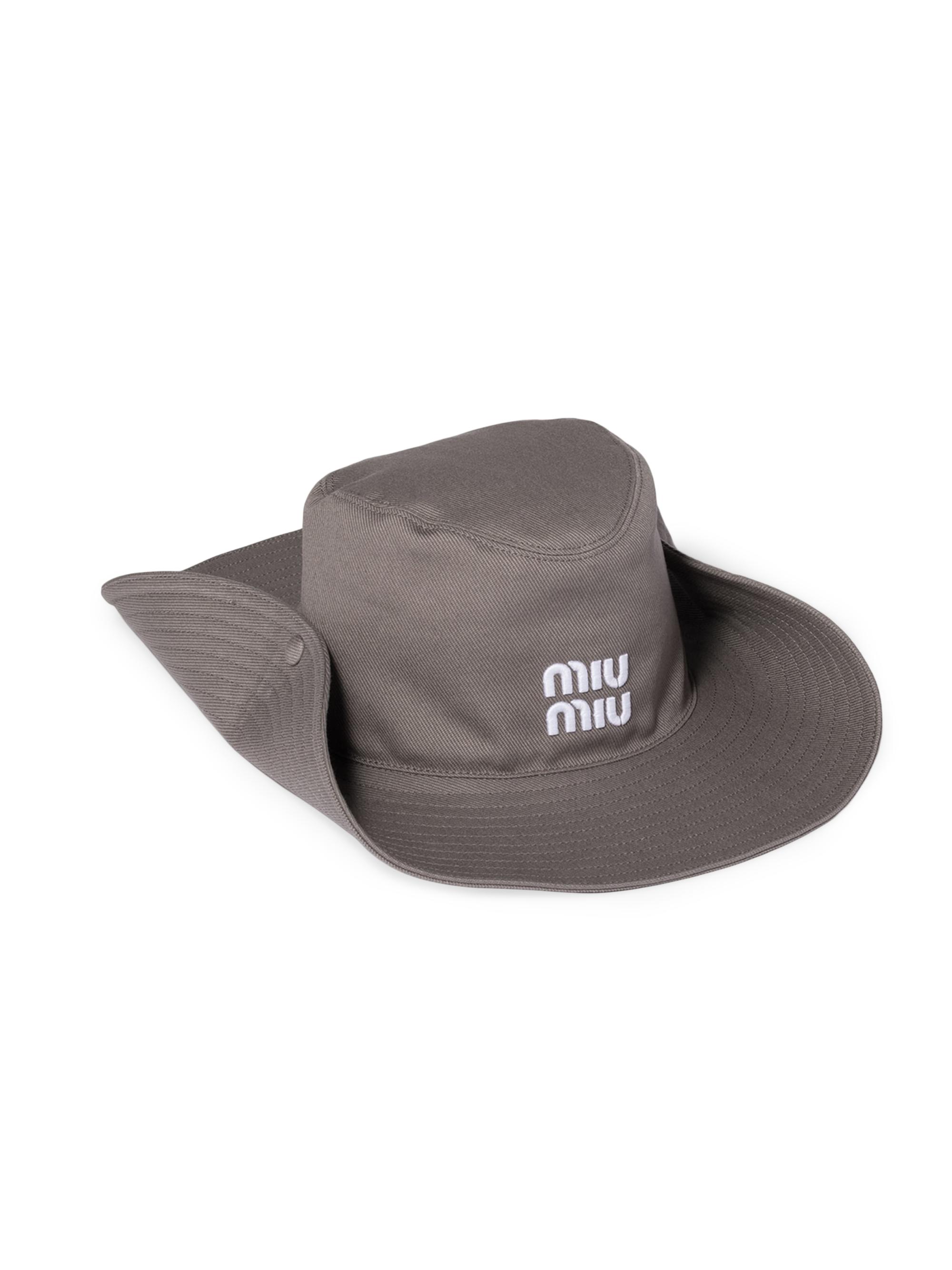 Miu Miu Women's Drill Cowboy Hat - Grey