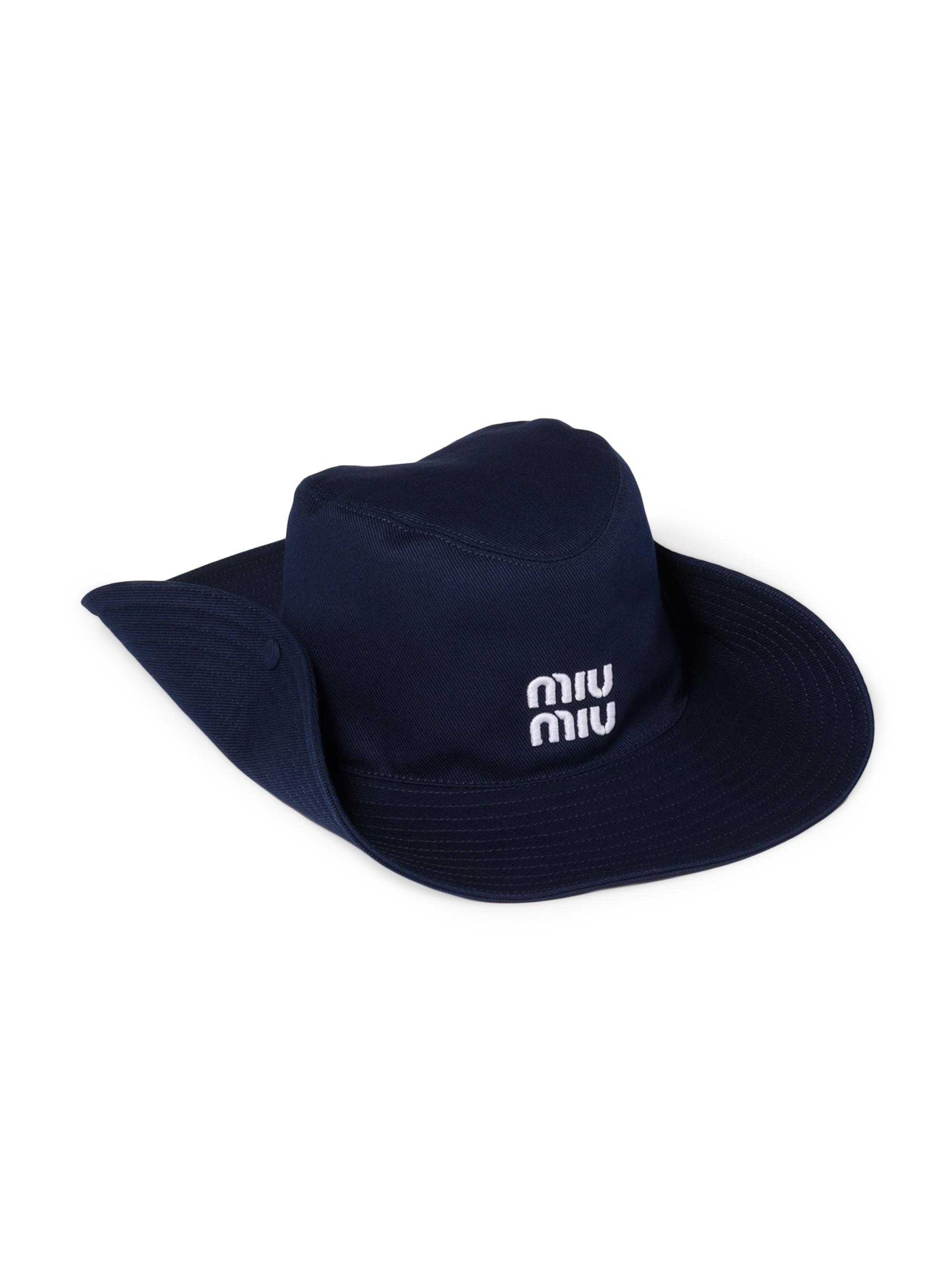 Miu Miu Women's Drill Cowboy Hat - Midnight Blue