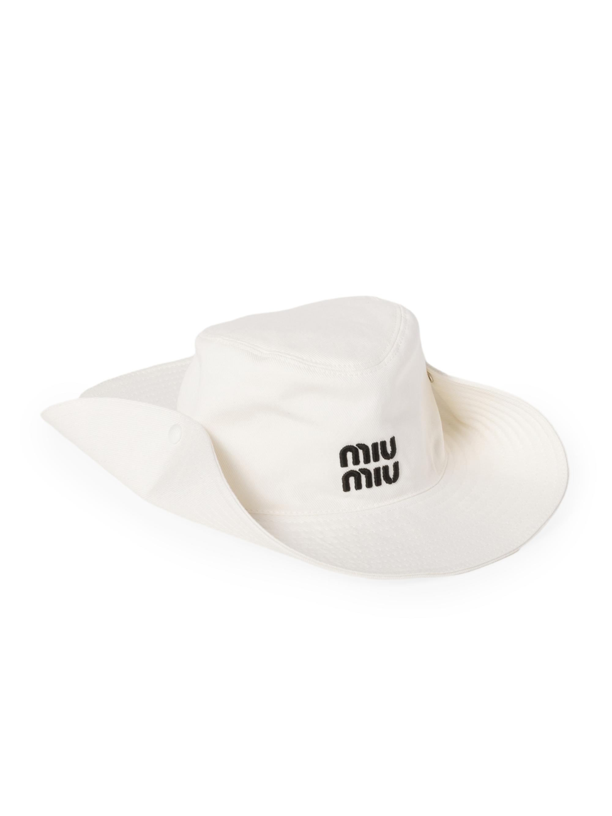 Miu Miu Women's Drill Cowboy Hat - White | Thumbnail 3