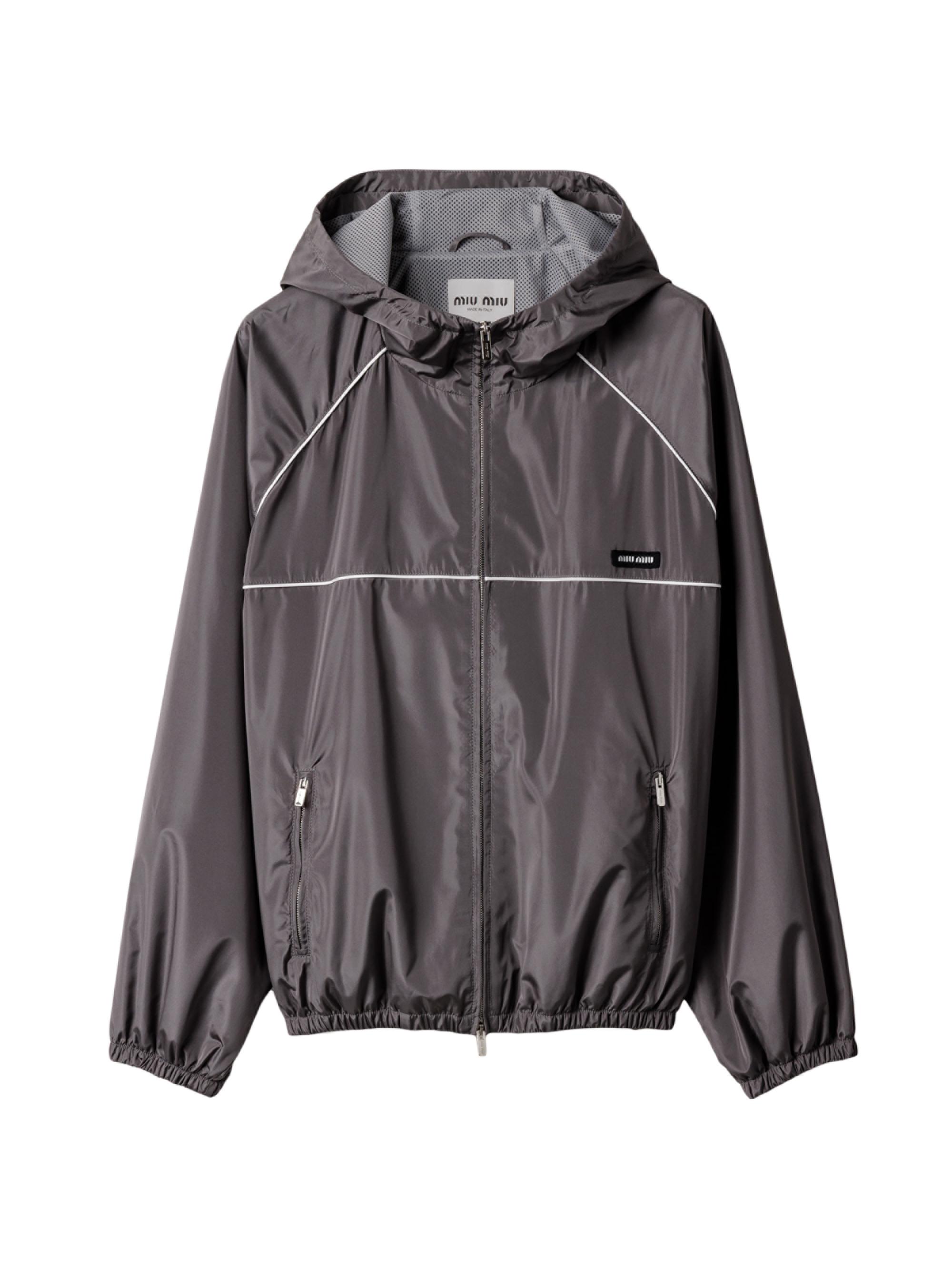 Miu Miu Technical Silk Zipper Blouson Jacket | Saks Fifth Avenue