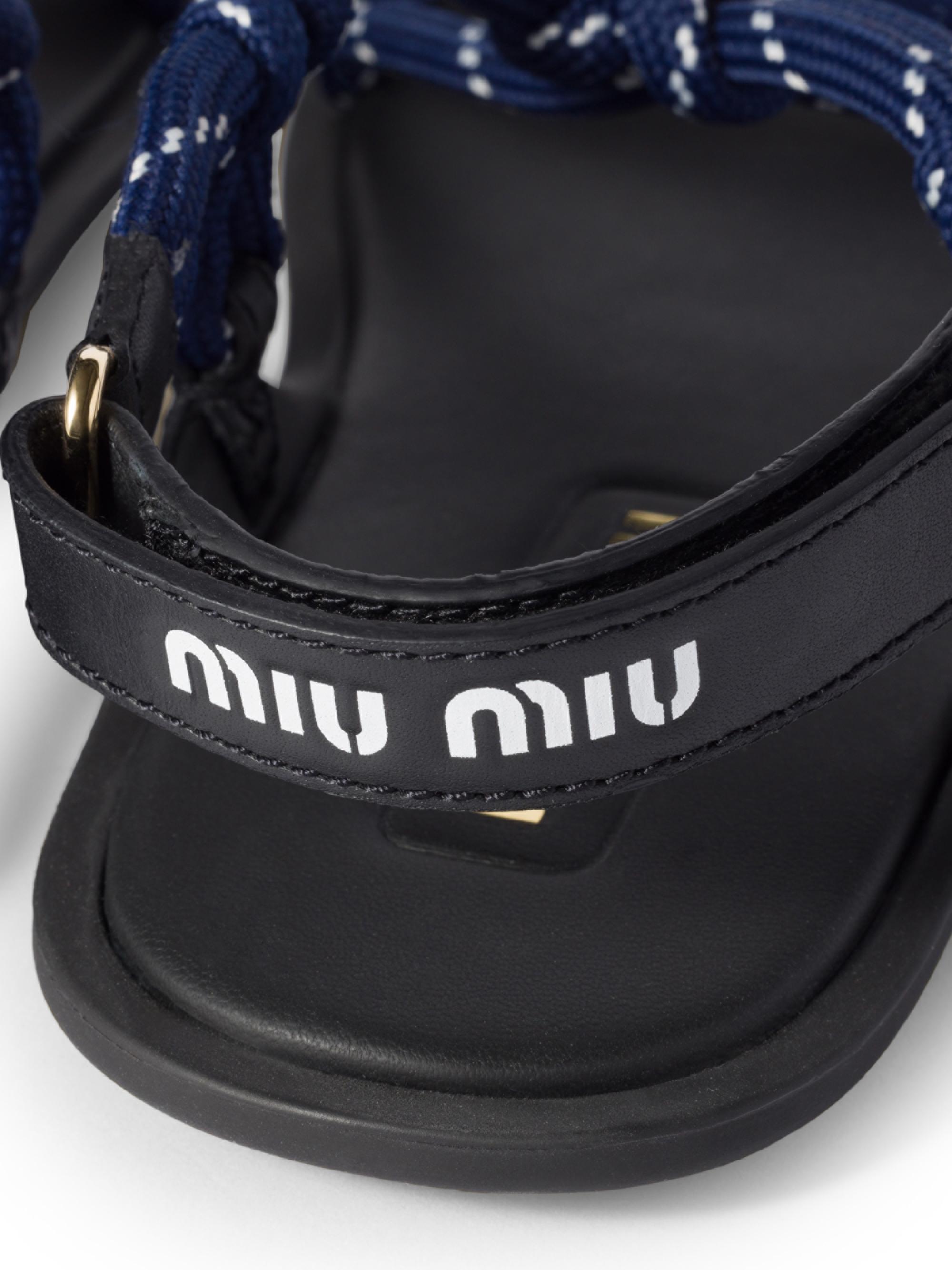 Miu Miu Riviere Cord and Leather Sandals | Saks Fifth Avenue