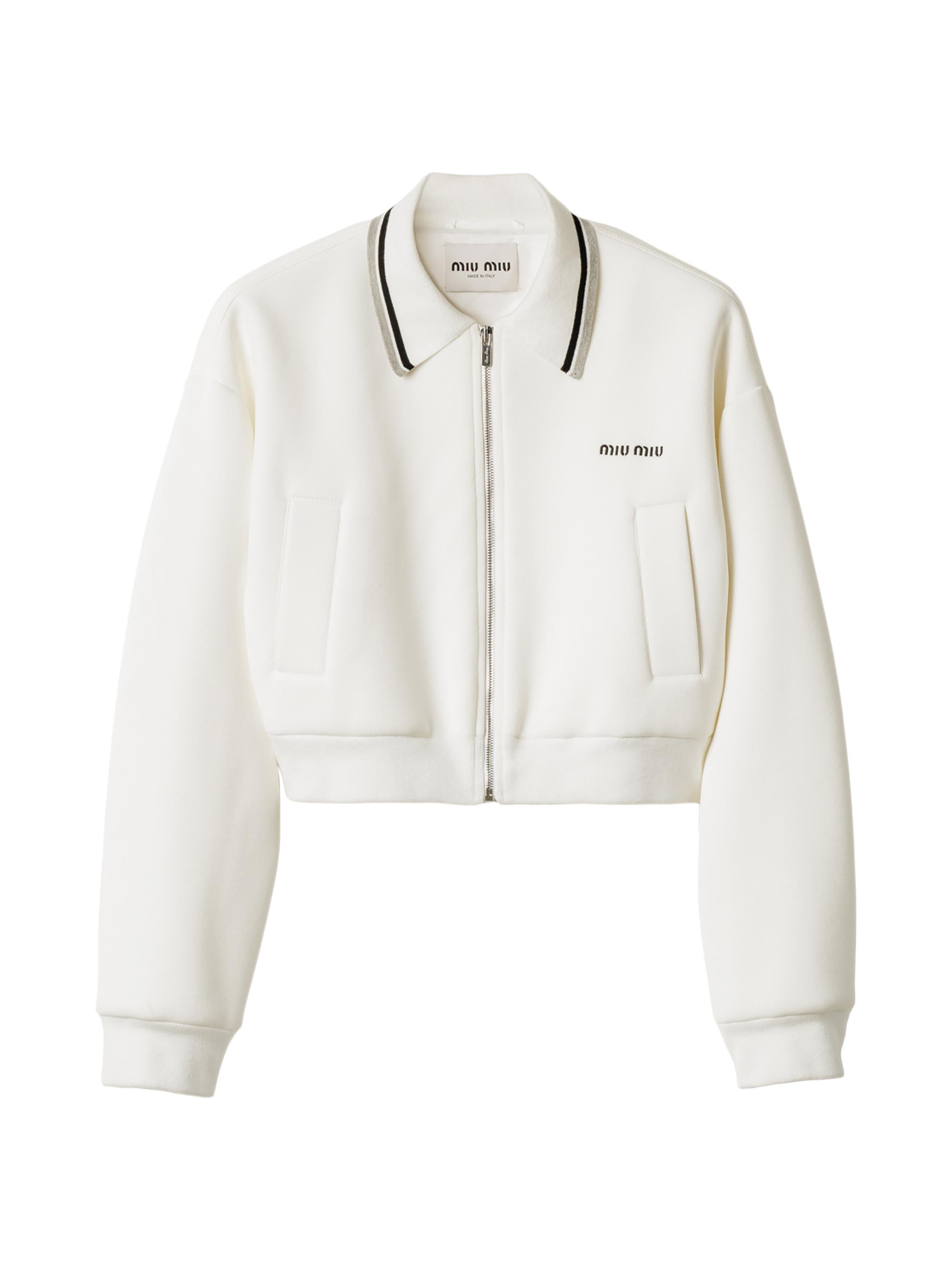 Miu Miu Bonded Pique and Technical Jersey Blouson Jacket | Saks