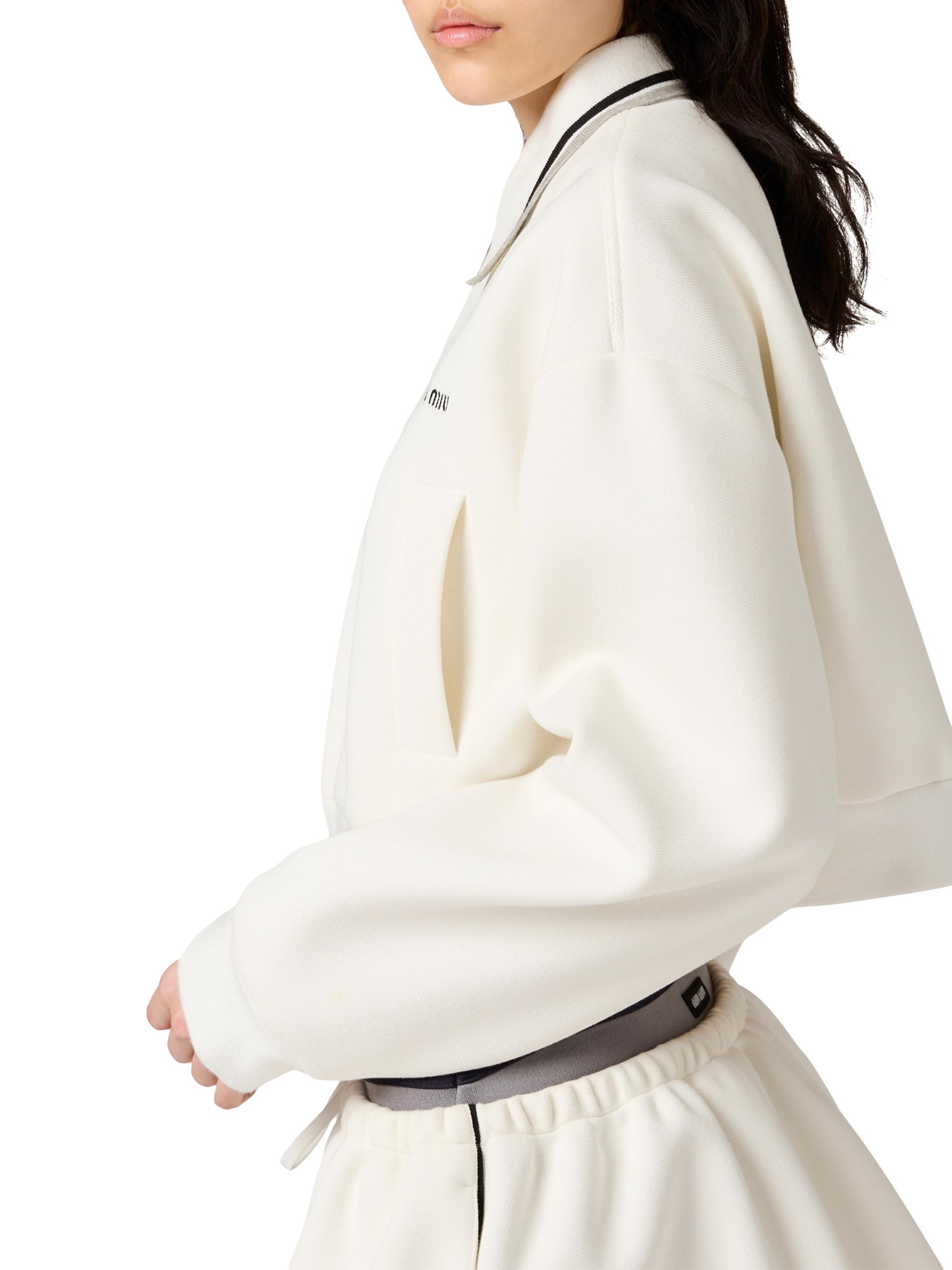 Miu Miu Bonded Pique and Technical Jersey Blouson Jacket | Saks