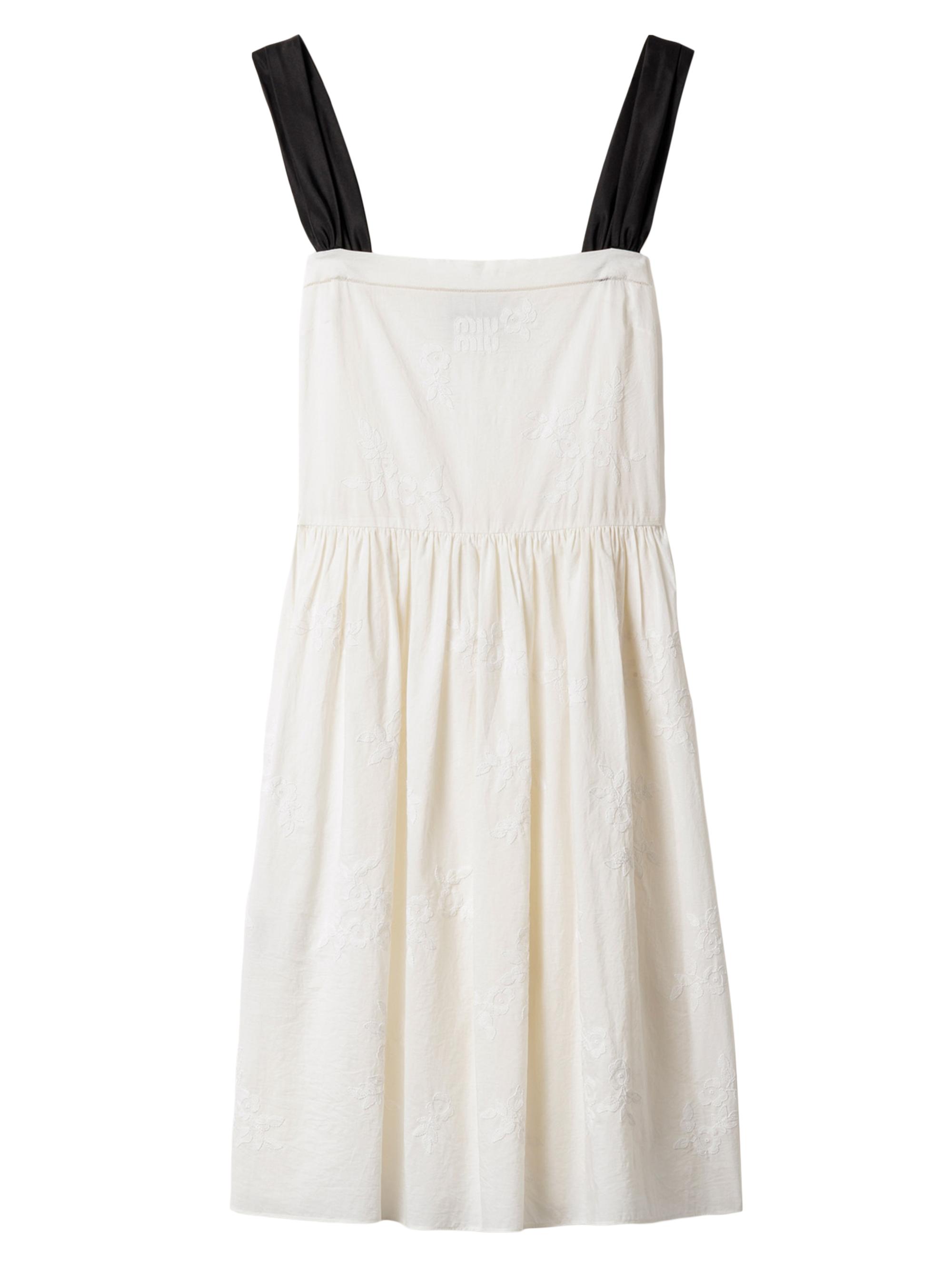 Miu Miu Women's Embroidered Batiste Dress - Beige